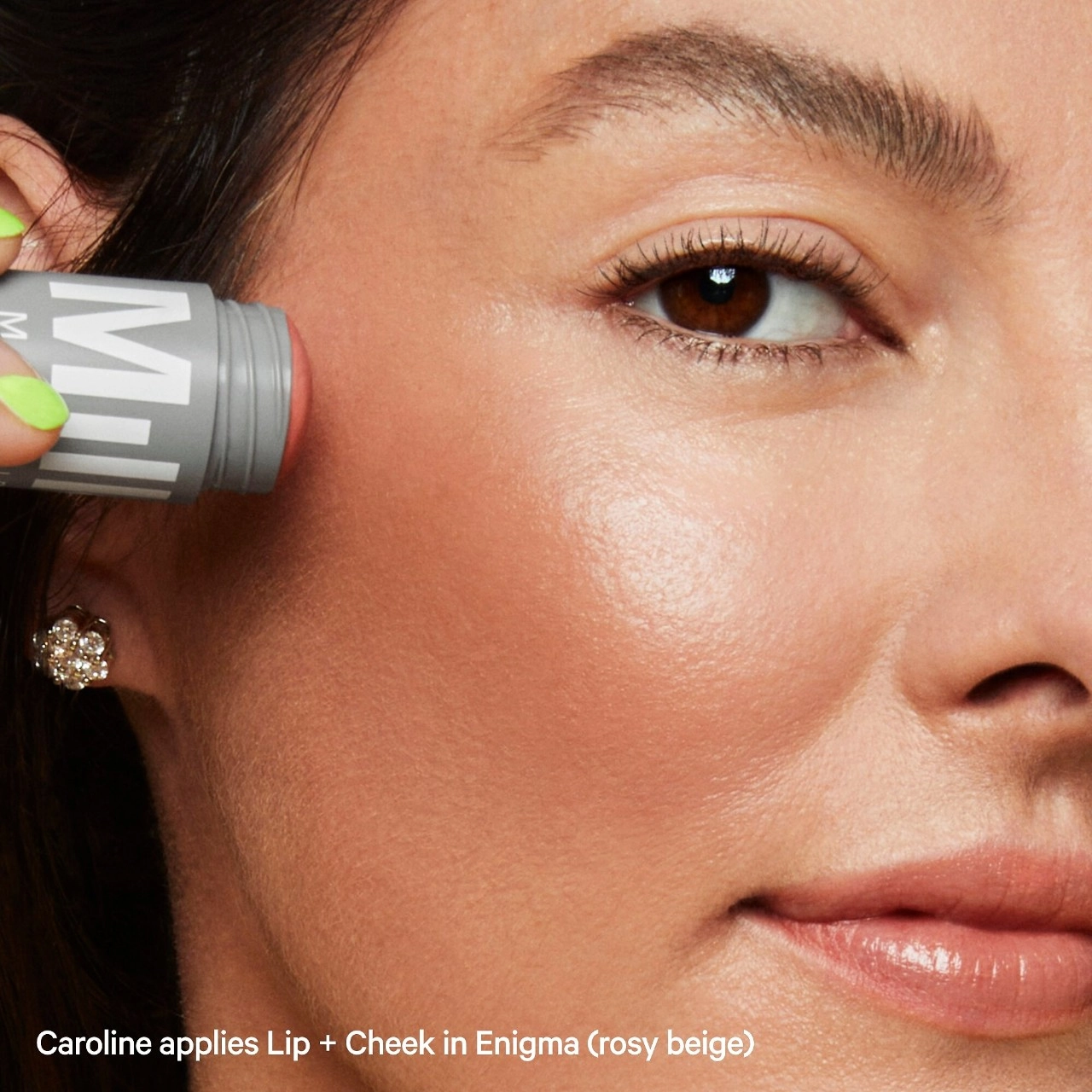 MILK MAKEUP Lip + Cheek Cream Blush Stick Color: Enigma - Rose Beige - Image 4