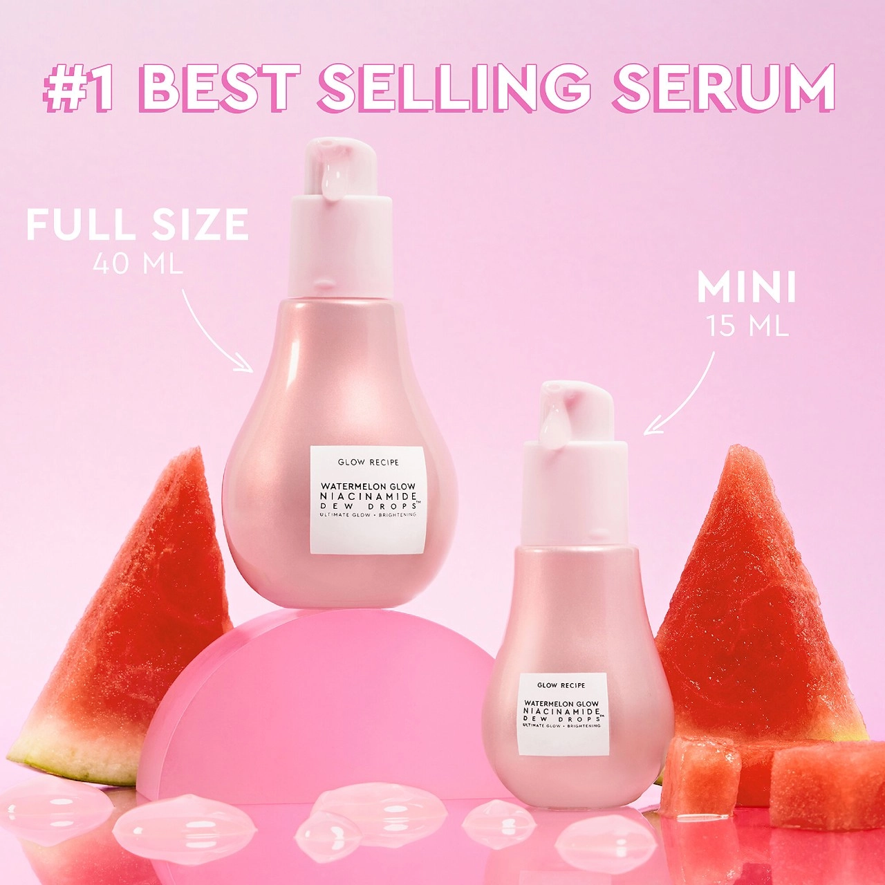 Glow Recipe Watermelon Glow Niacinamide Dew Drops Serum 0.5 oz / 15 mL Vegan - Image 3