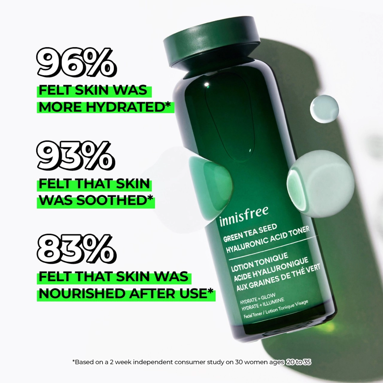 Innisfree Green Tea Hyaluronic Acid Hydrating Toner 5.41 oz / 160 mL Hyaluronic Acid - Image 3