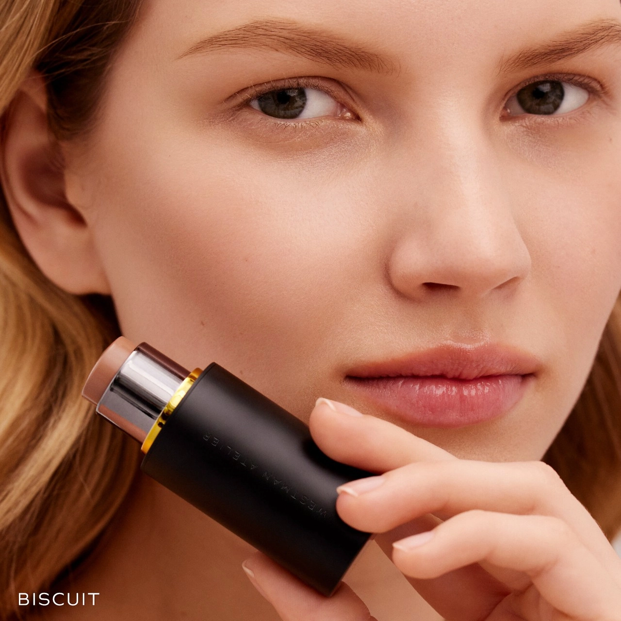 Westman Atelier Mini Petite Face Trace Cream Contour Stick - Color: Biscuit - Image 2