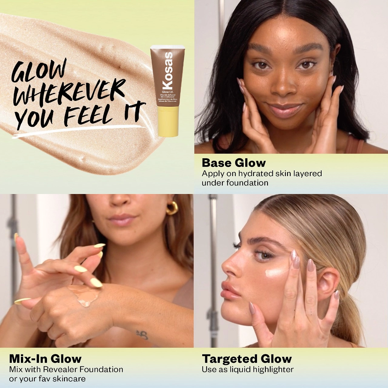 Kosas Glow I. V. Vitamin-Infused Skin Illuminating Enhancer Color: Illuminate - light pink champagne - Image 4