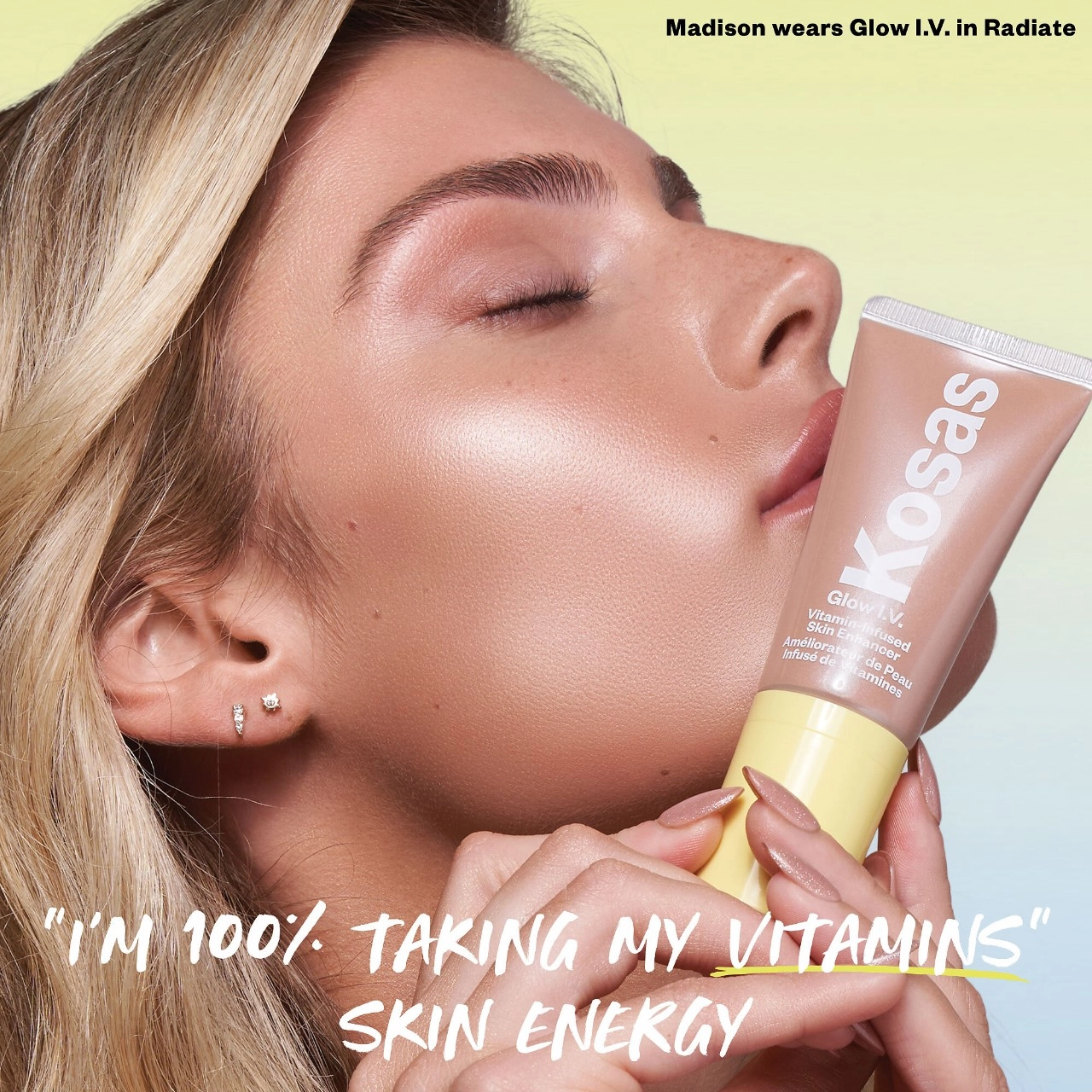 Kosas Glow I. V. Vitamin-Infused Skin Illuminating Enhancer Color: Radiate - light medium golden Radiant Finish - Image 5