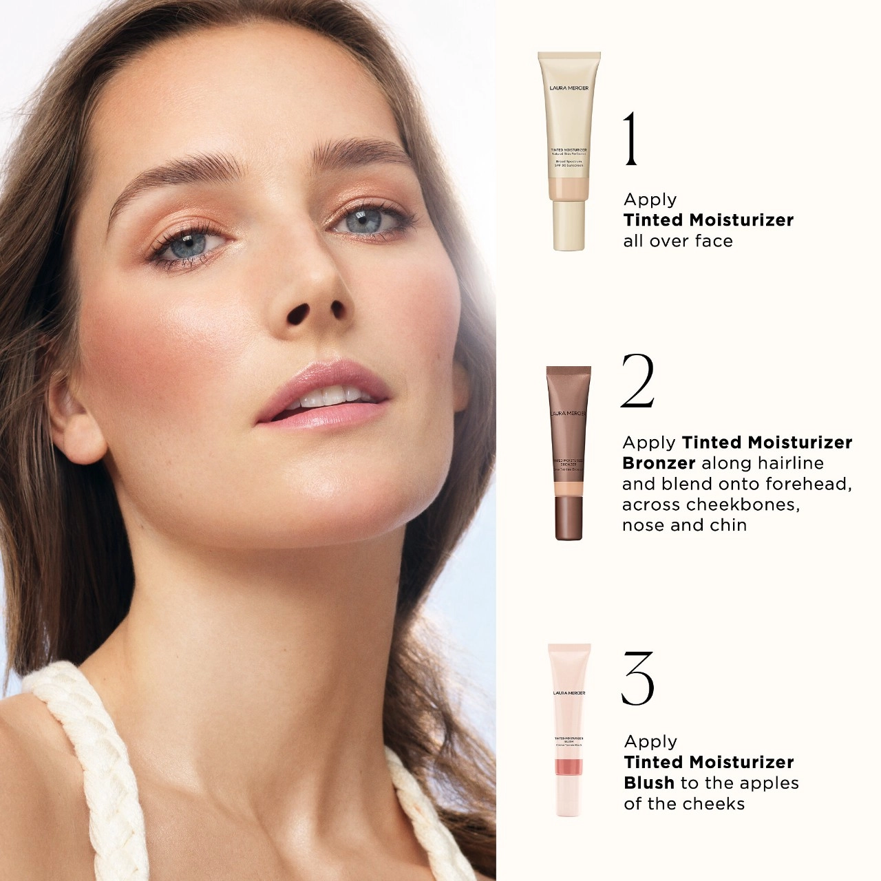 Laura Mercier Tinted Moisturizer Sheer Cream Bronzer Sunbeam - Light Medium Bronze - Image 6
