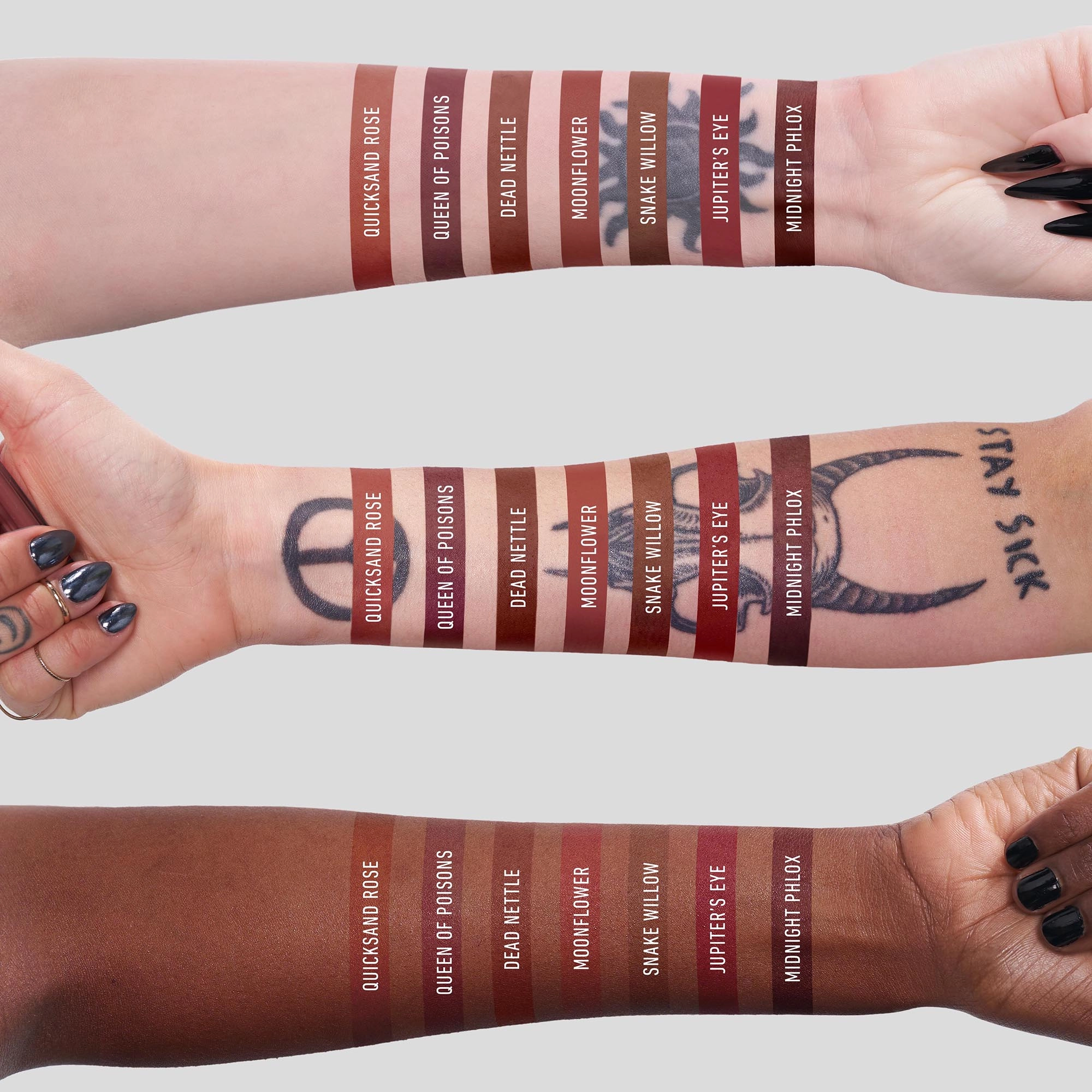 KVD Beauty Mini Everlasting Hyperlight Vegan Transfer-Proof Liquid Lipstick Color: Queen Of Poisons - Iconic Chestnut Rose - Image 4