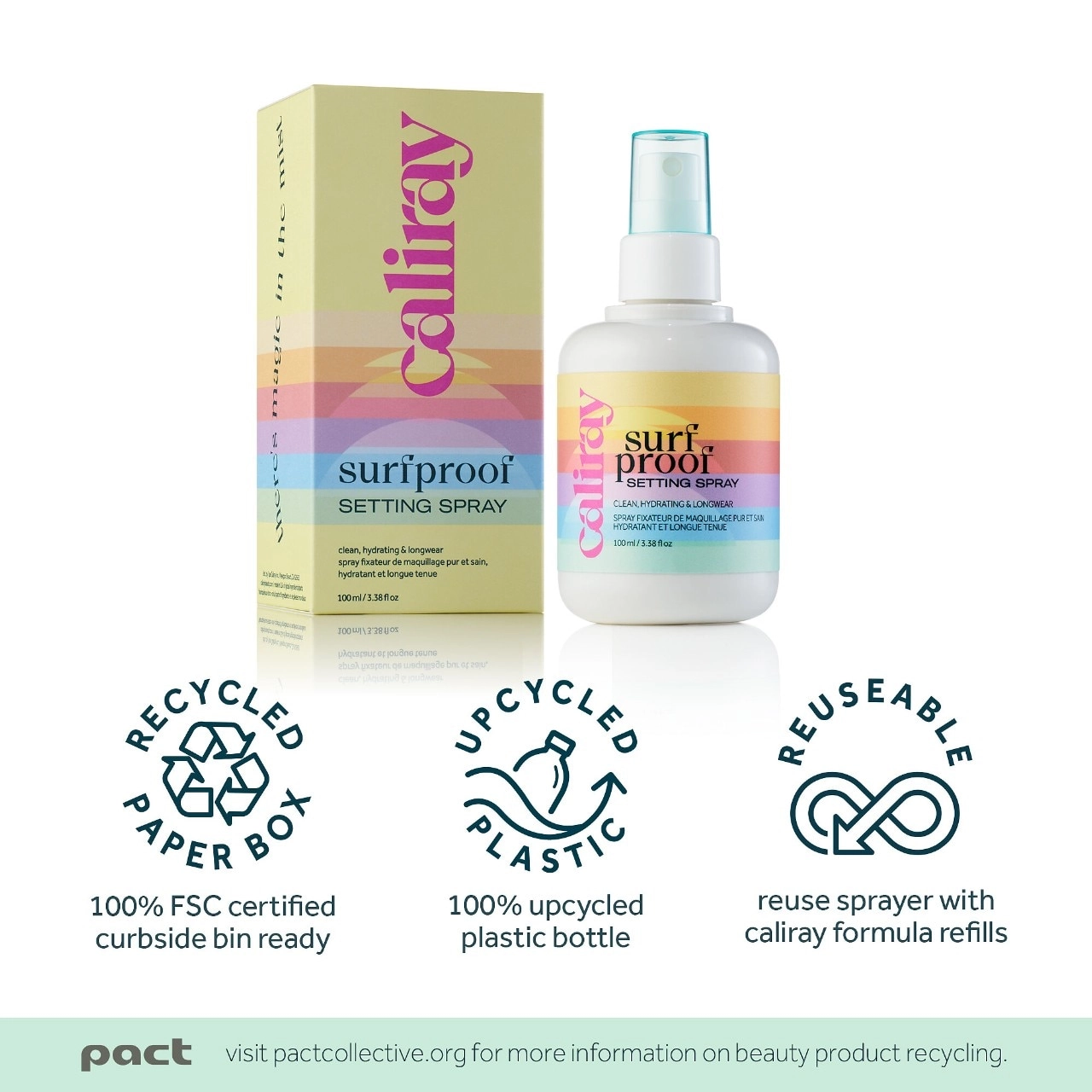 Caliray Surfproof Hydrating Setting Spray with Niacinamide - 3.4 oz / 100 mL - Natural Finish - Image 10