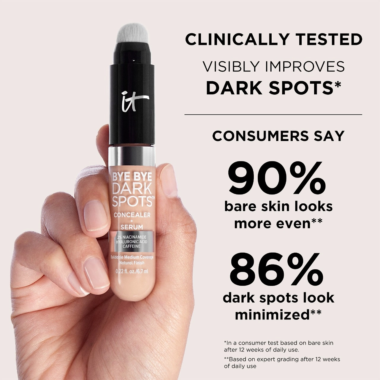 IT Cosmetics Bye Bye Dark Spots Concealer + Serum with Niacinamide & Hyaluronic Acid Color: Fair Warm 12 - Image 7