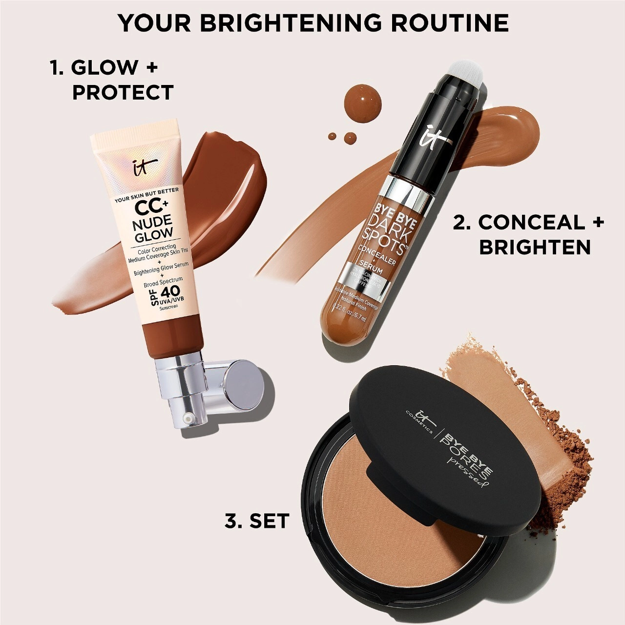 IT Cosmetics Bye Bye Dark Spots Concealer + Serum with Niacinamide & Hyaluronic Acid, Color: Tan Warm 44 - Image 10