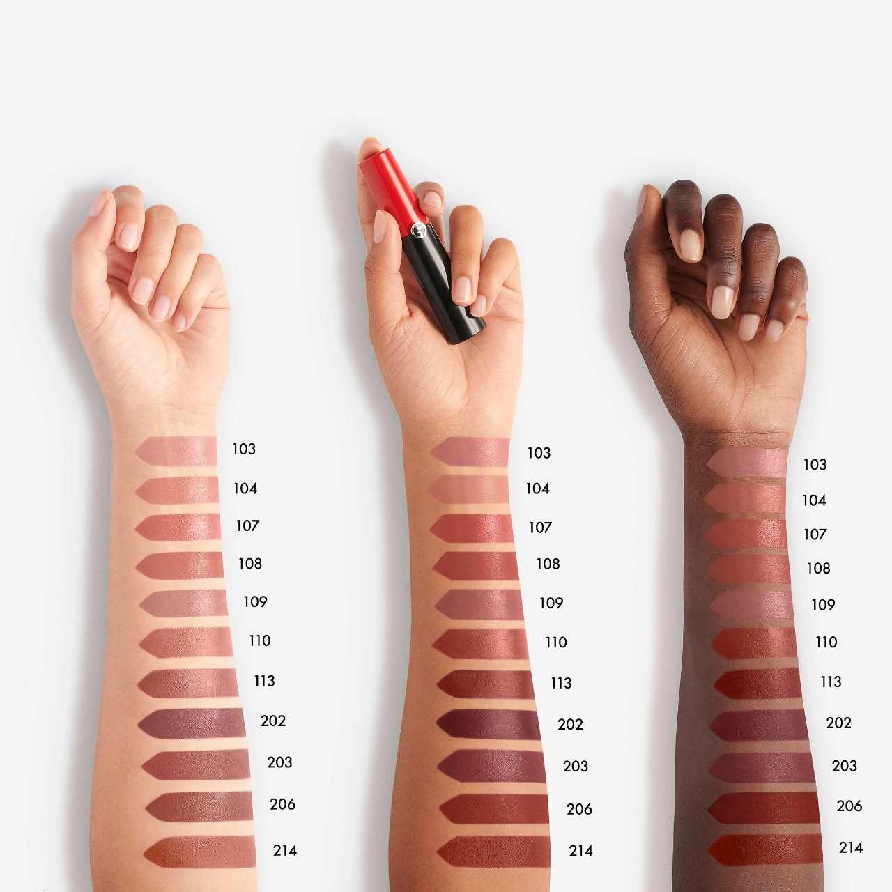 Armani Beauty Lip Power Satin Long Lasting Lipstick Color: 107 Sensual - Soft Beige - Image 6