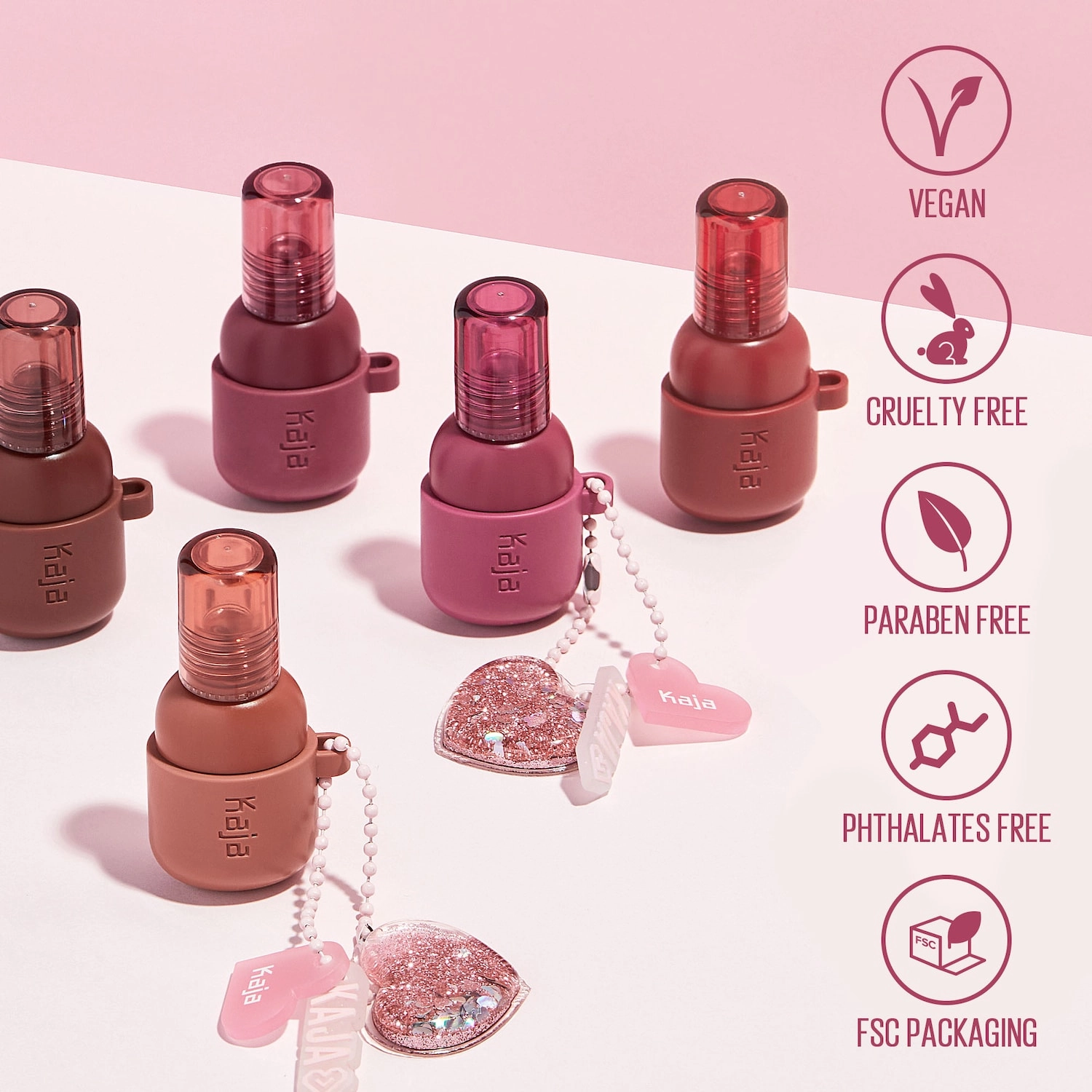 Kaja Jelly Charm Glazed Lip Stain & Blush With Keychain Color: 04 Fig Soda - Rosy Brown - Image 10