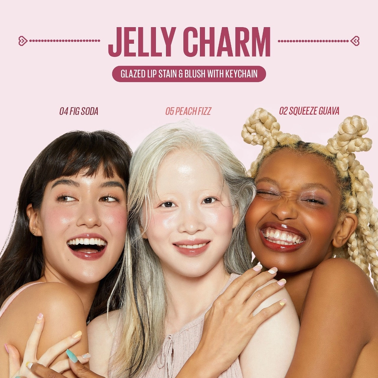 Kaja Jelly Charm Glazed Lip Stain & Blush With Keychain Color: 04 Fig Soda - Rosy Brown - Image 11