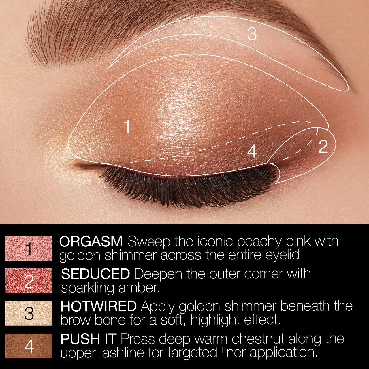 NARS Orgasm Rising Eyeshadow Palette Metallic, Shimmer, Satin, Matte Finish - Image 5