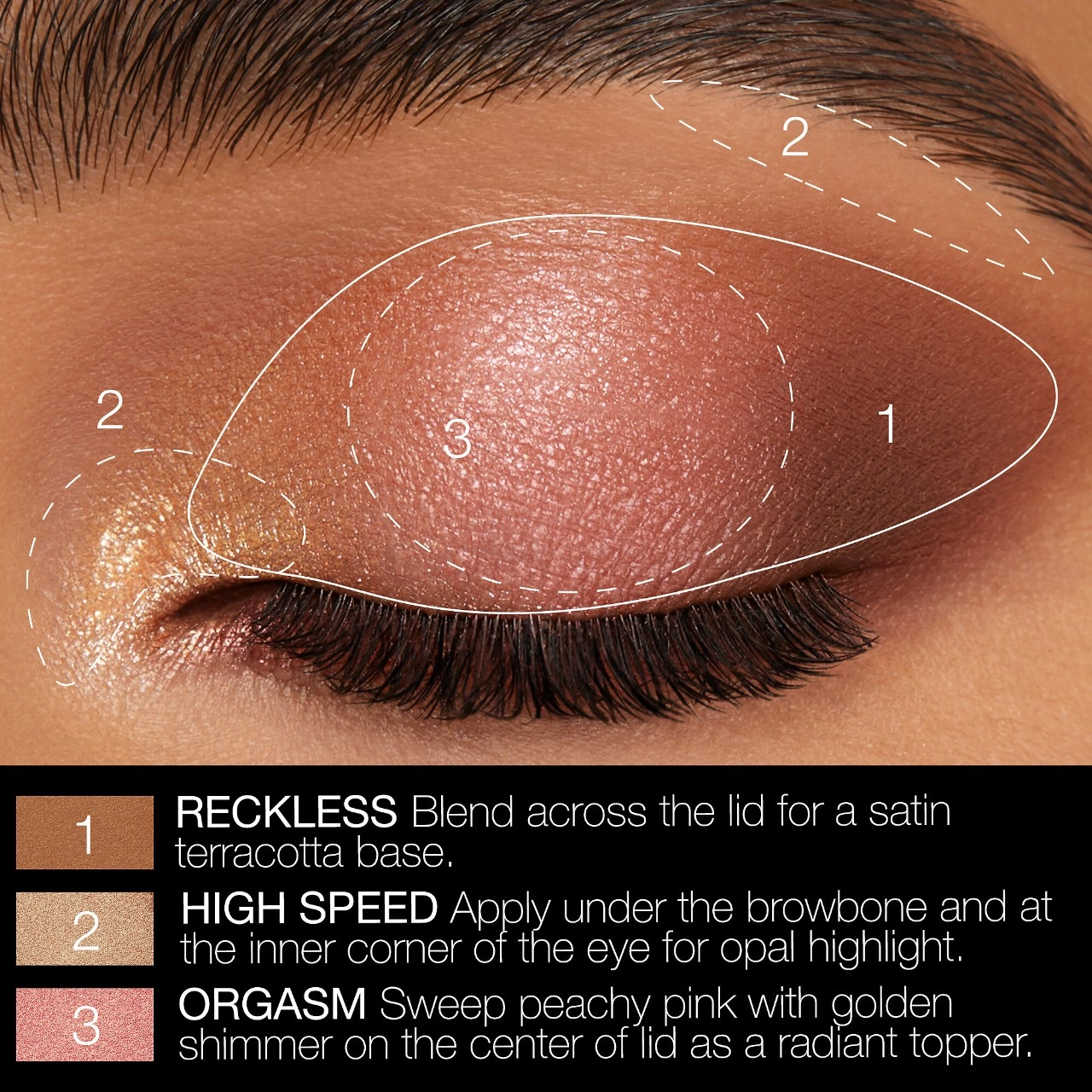 NARS Orgasm Rising Eyeshadow Palette Metallic, Shimmer, Satin, Matte Finish - Image 6