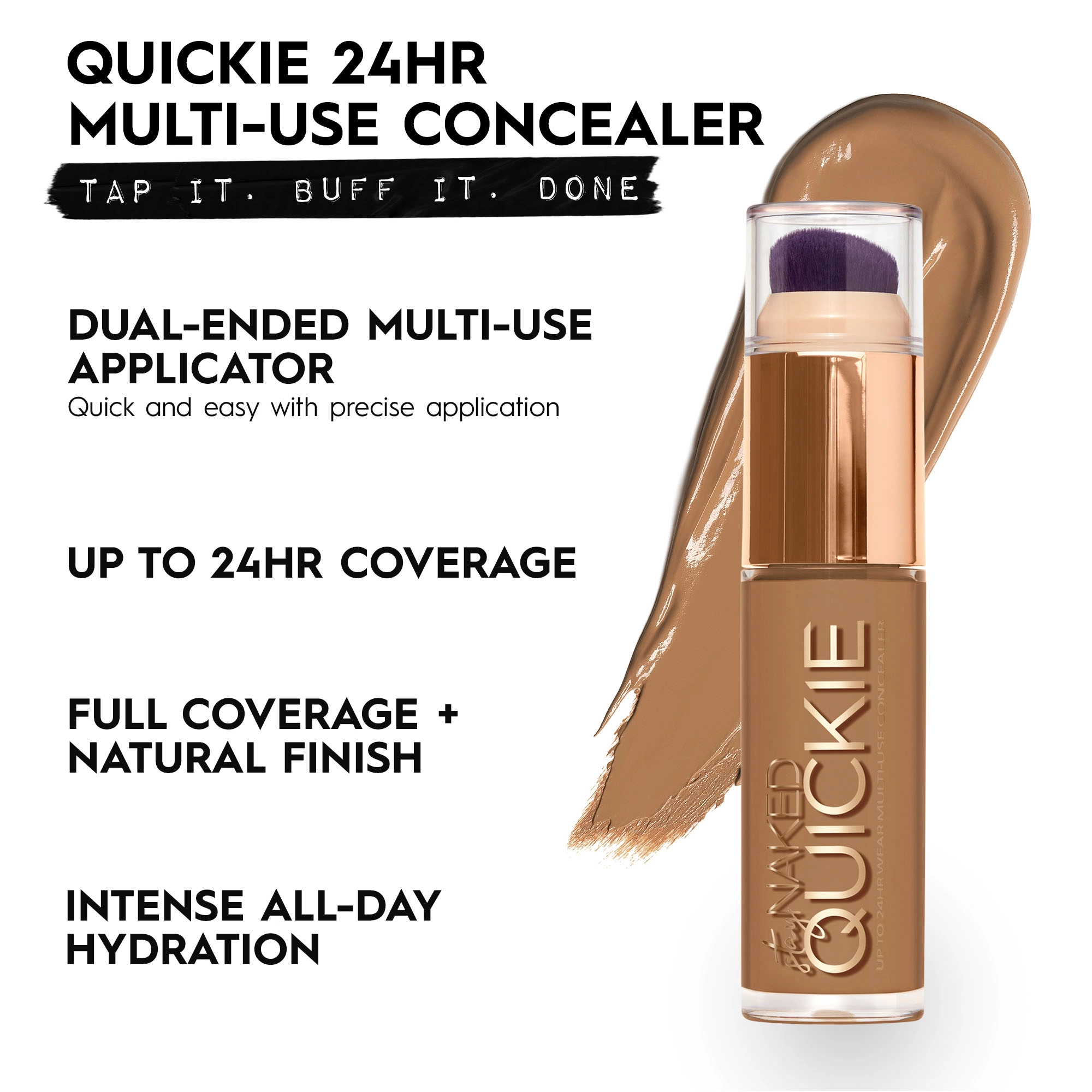 Urban Decay Quickie 24HR Full-Coverage Waterproof Concealer Color: 50WO - Tan Warm Orange Vegan - Image 4