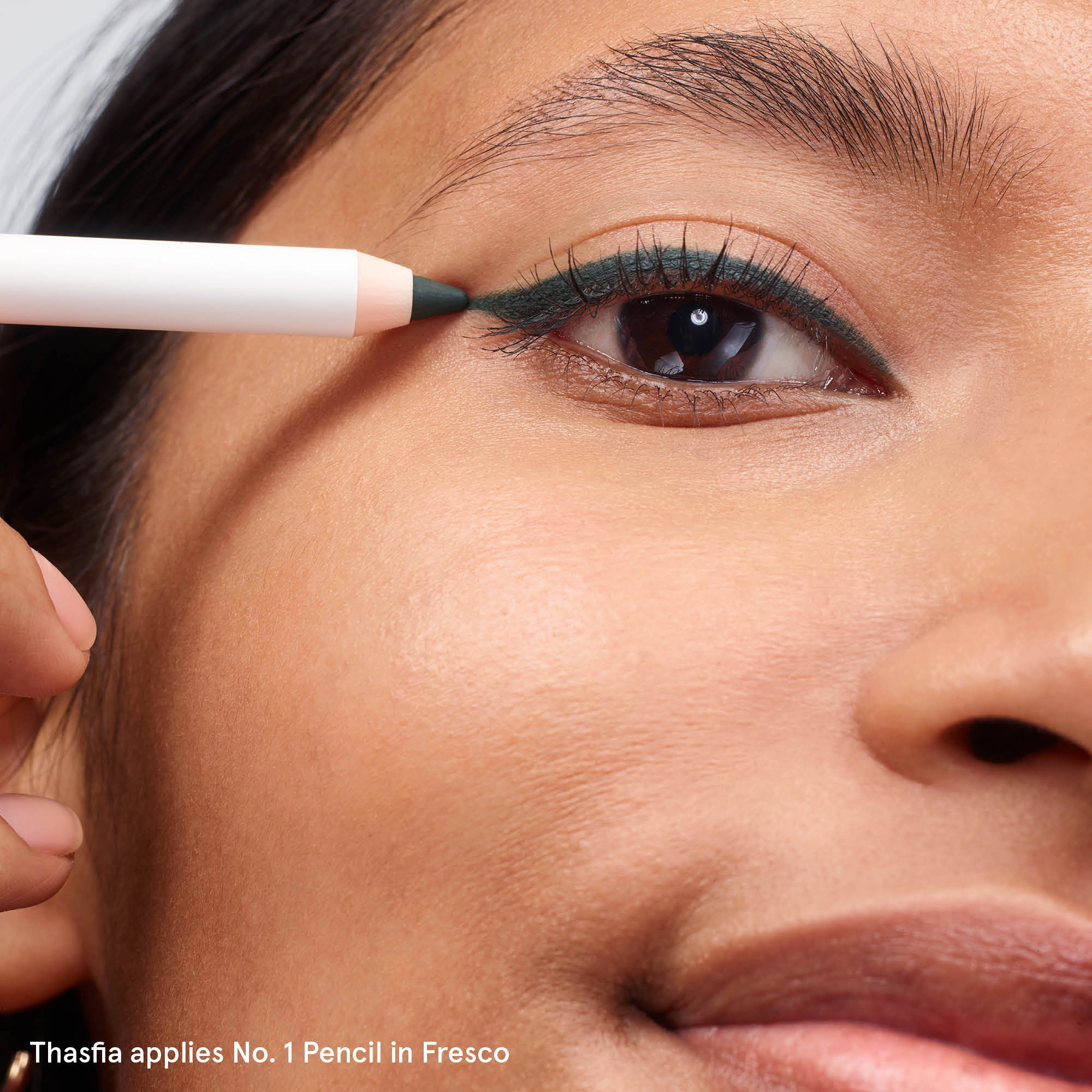 Glossier No 1. Pencil Creamy Long-Wearing Eyeliner in Fresco - Dark Forest Green - Image 2