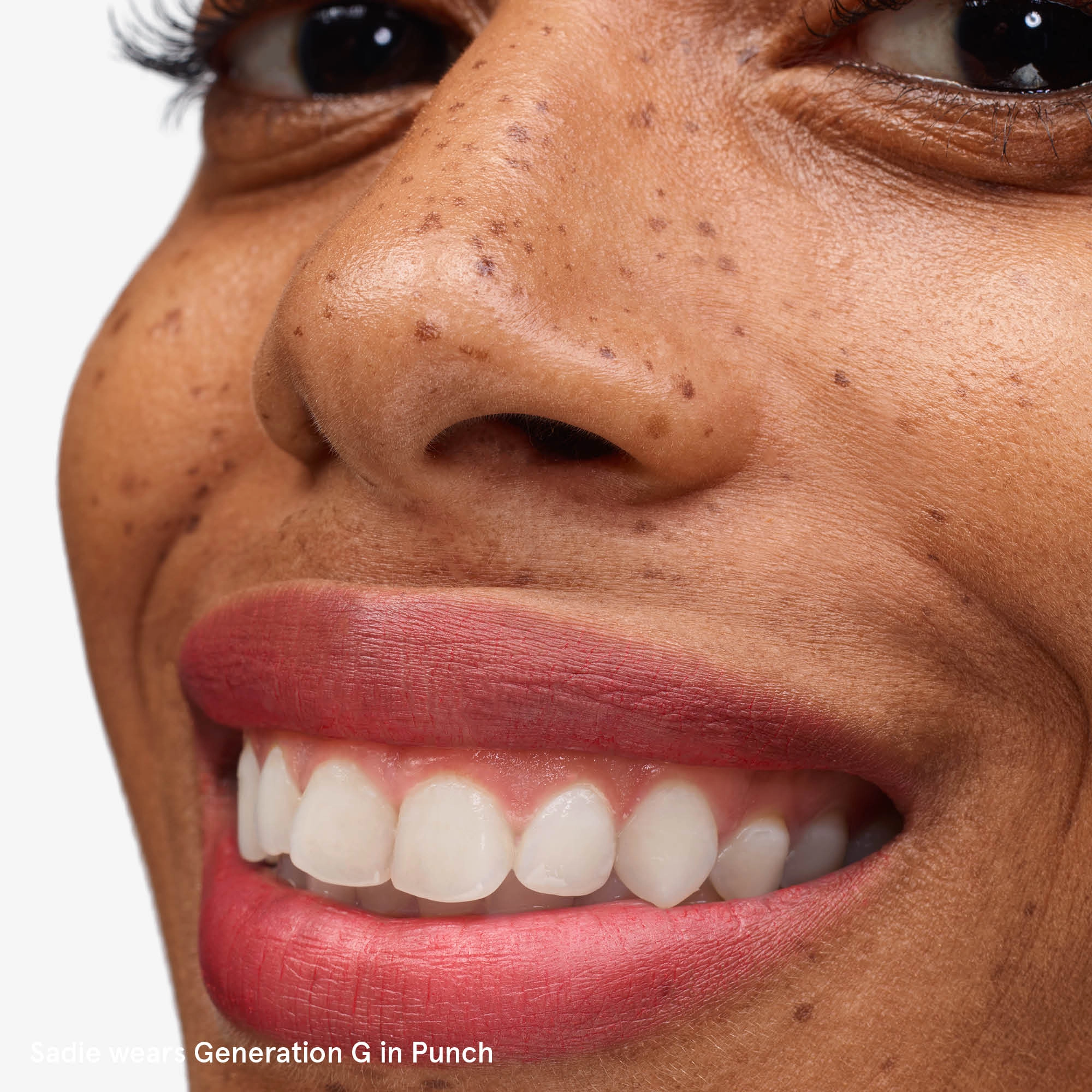 Glossier Generation G Sheer Matte Lipstick Color: Punch - Bright Rosy Red - Image 3