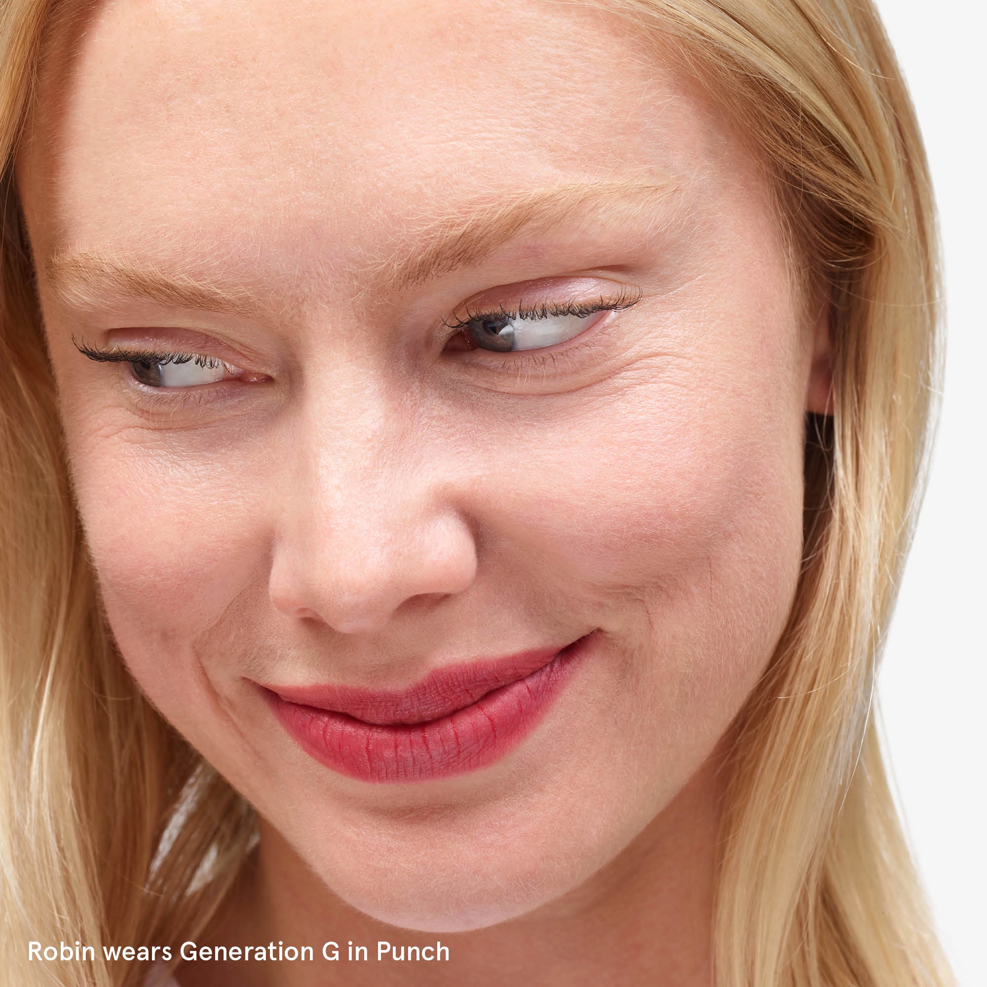Glossier Generation G Sheer Matte Lipstick Color: Punch - Bright Rosy Red - Image 4