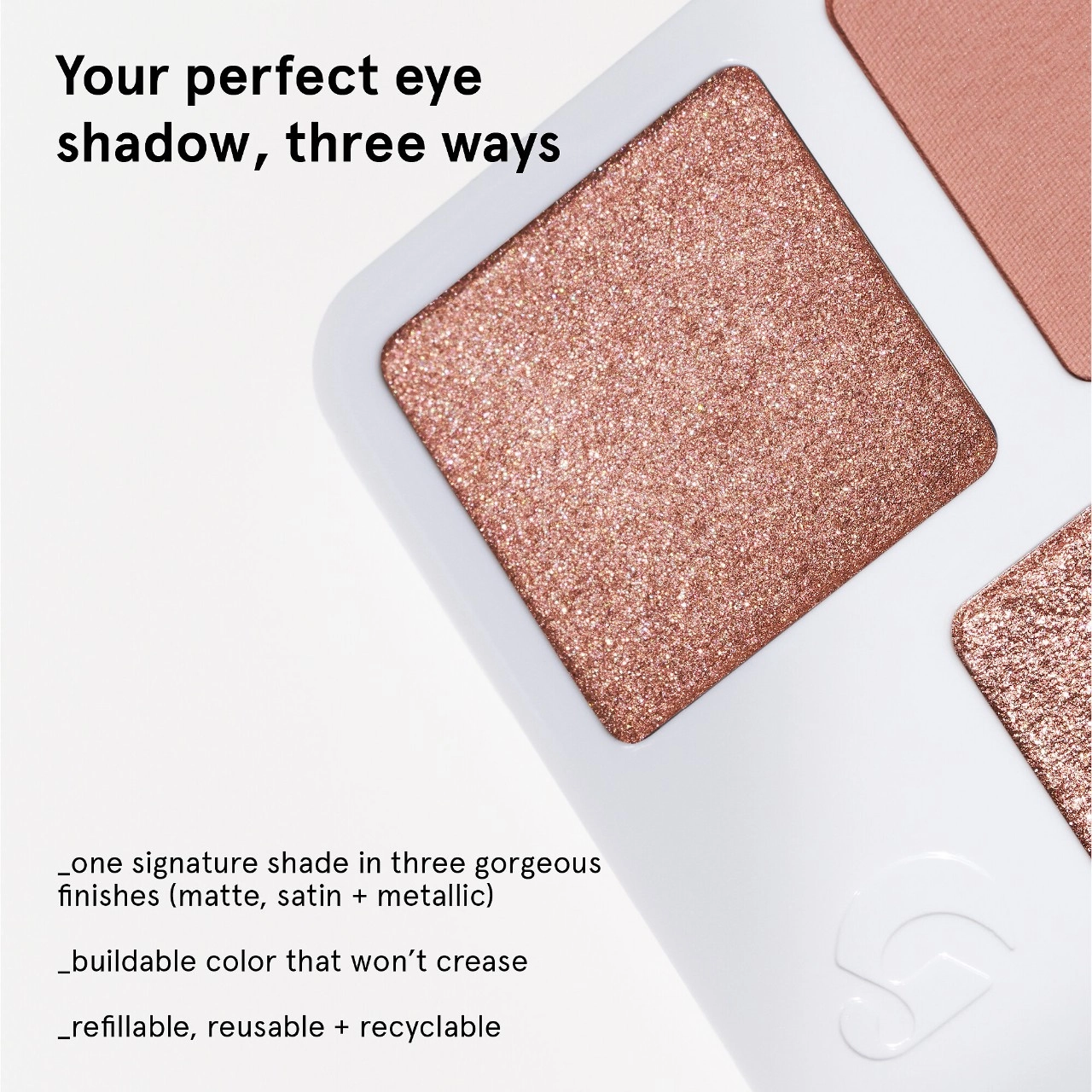 Glossier Monochromes Essential Eyeshadow Trio Palette in Jute - Vegan Pressed Powder Metallic, Satin, and Matte Finish - Image 4
