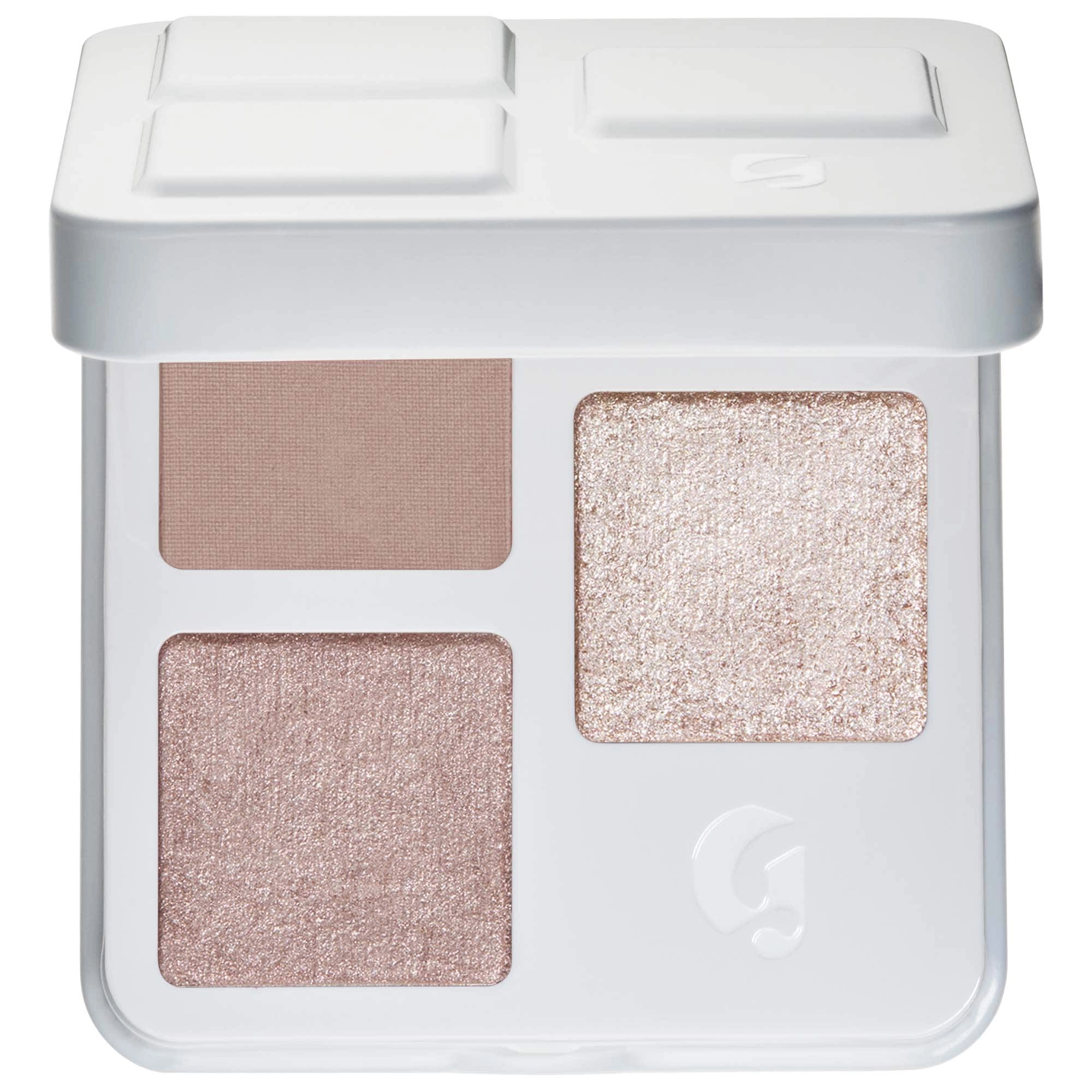 Glossier Monochromes Essential Eyeshadow Trio Palette in Jute - Vegan Pressed Powder Metallic, Satin, and Matte Finish