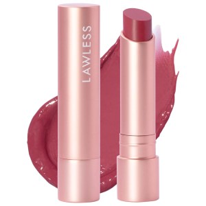 LAWLESS Forget the Filler Lip-Plumping Line-Smoothing Tinted Lip Balm in Lover - Plummy Rose Color Vegan