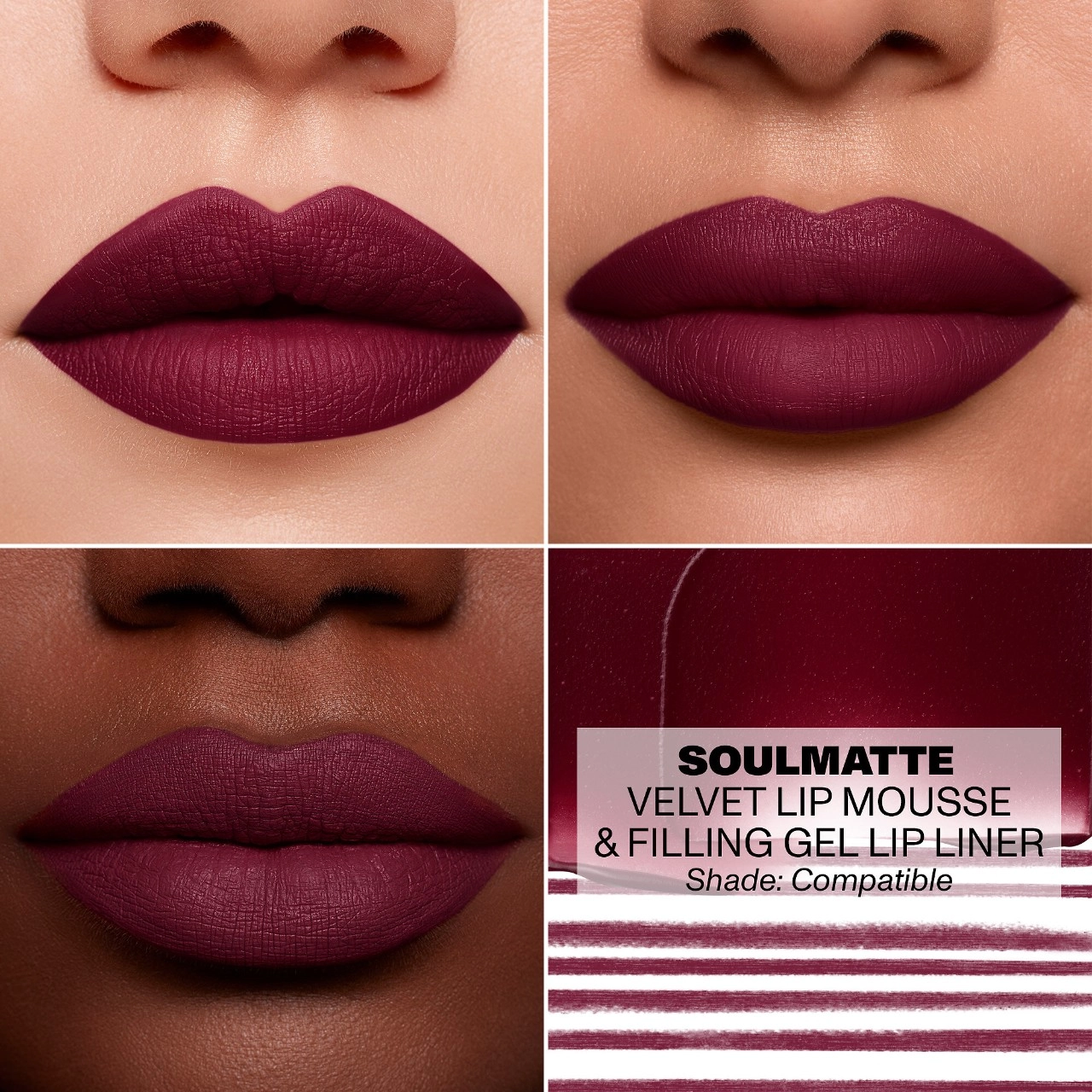 Morphe Soulmatte Velvet Lip Mousse - Compatible Rich Plum - Image 5