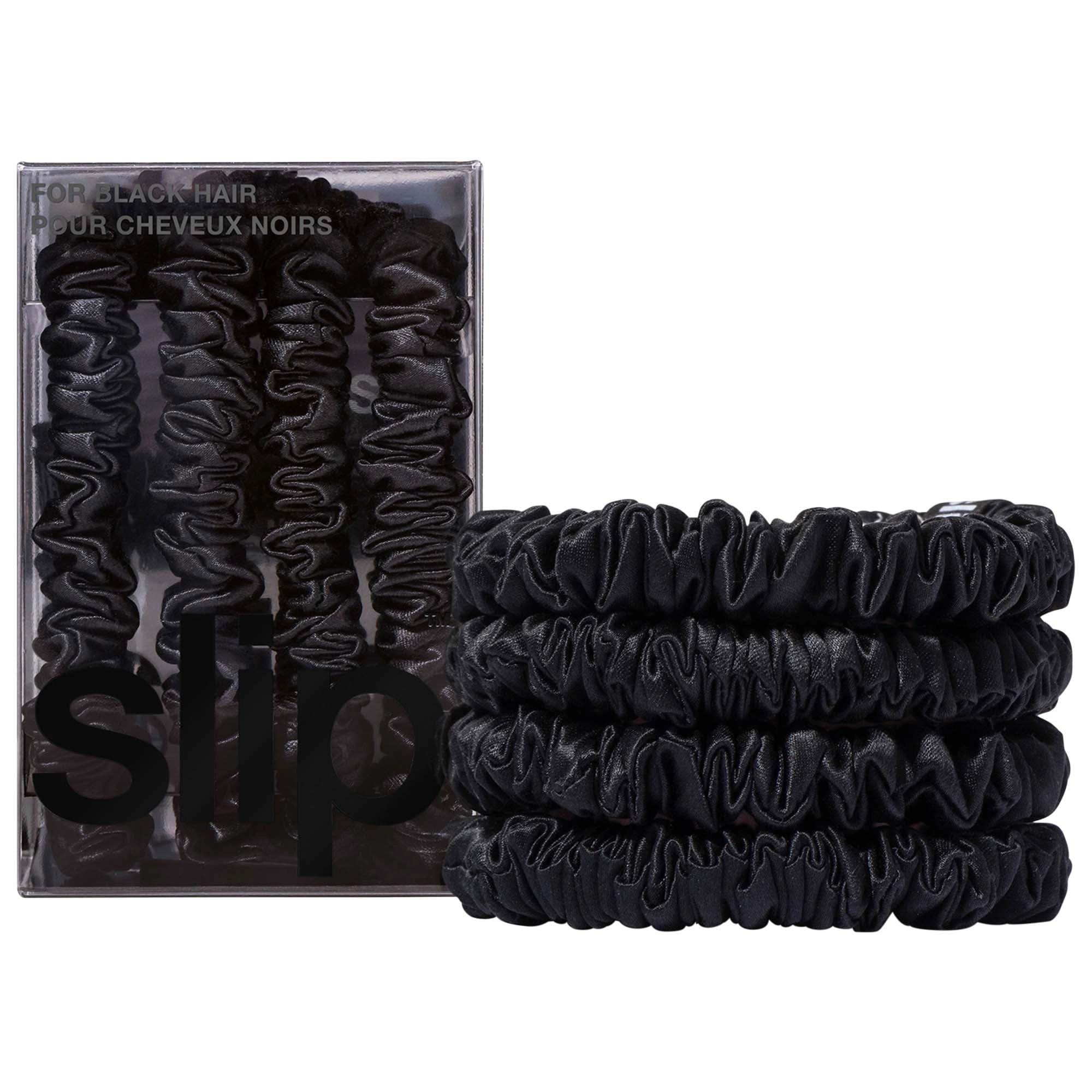 Slip Slipsilk™ Skinny Scrunchies Black All Hair Types