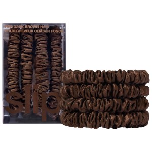 Slip Slipsilk™ Skinny Scrunchies - Dark Brown