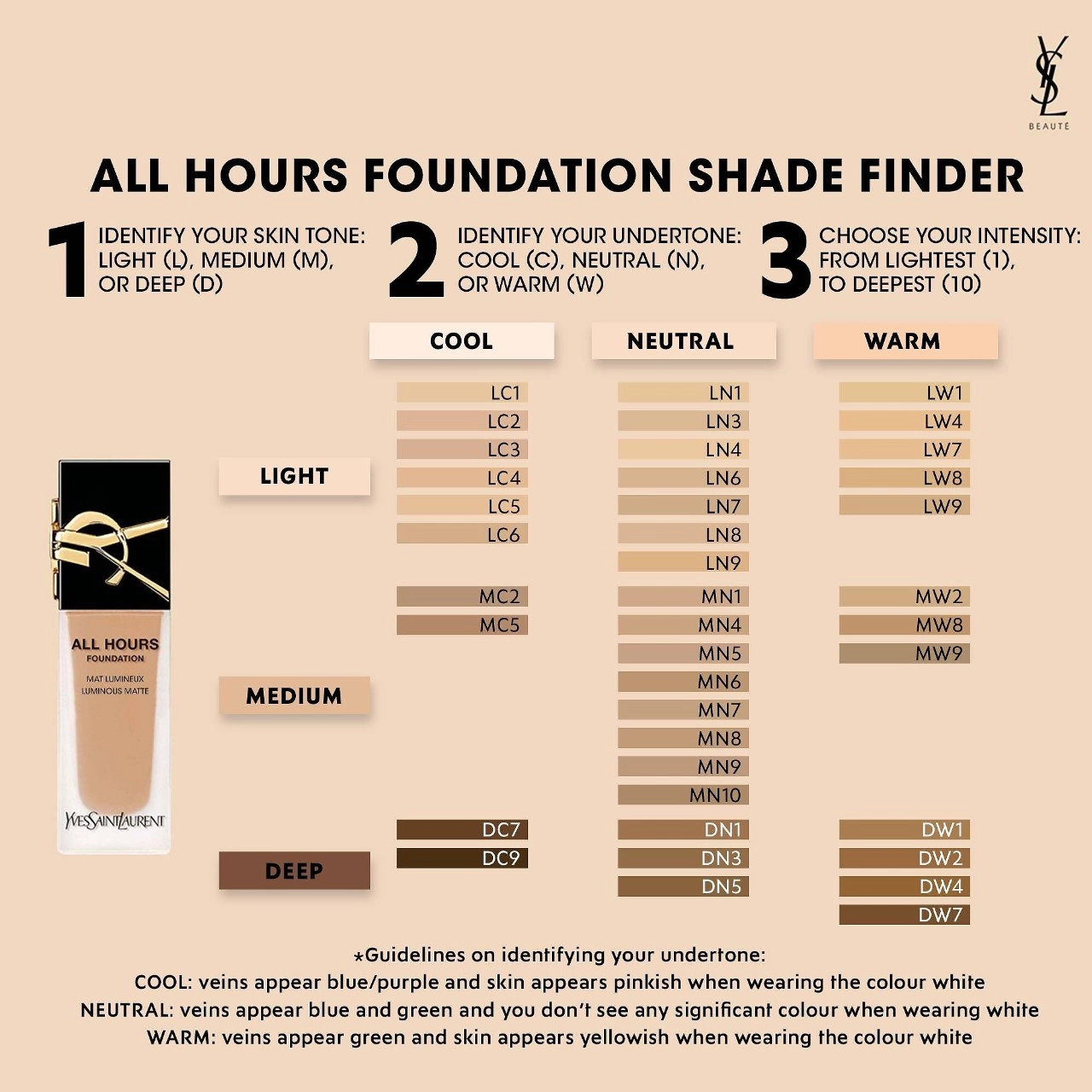 Yves Saint Laurent All Hours Foundation Color: LW9 - Light Warm 9 - Image 7