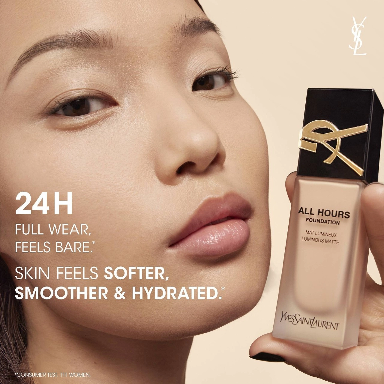 Yves Saint Laurent All Hours Foundation MN7 - Medium Neutral 7 Full Coverage Matte Finish - Image 6