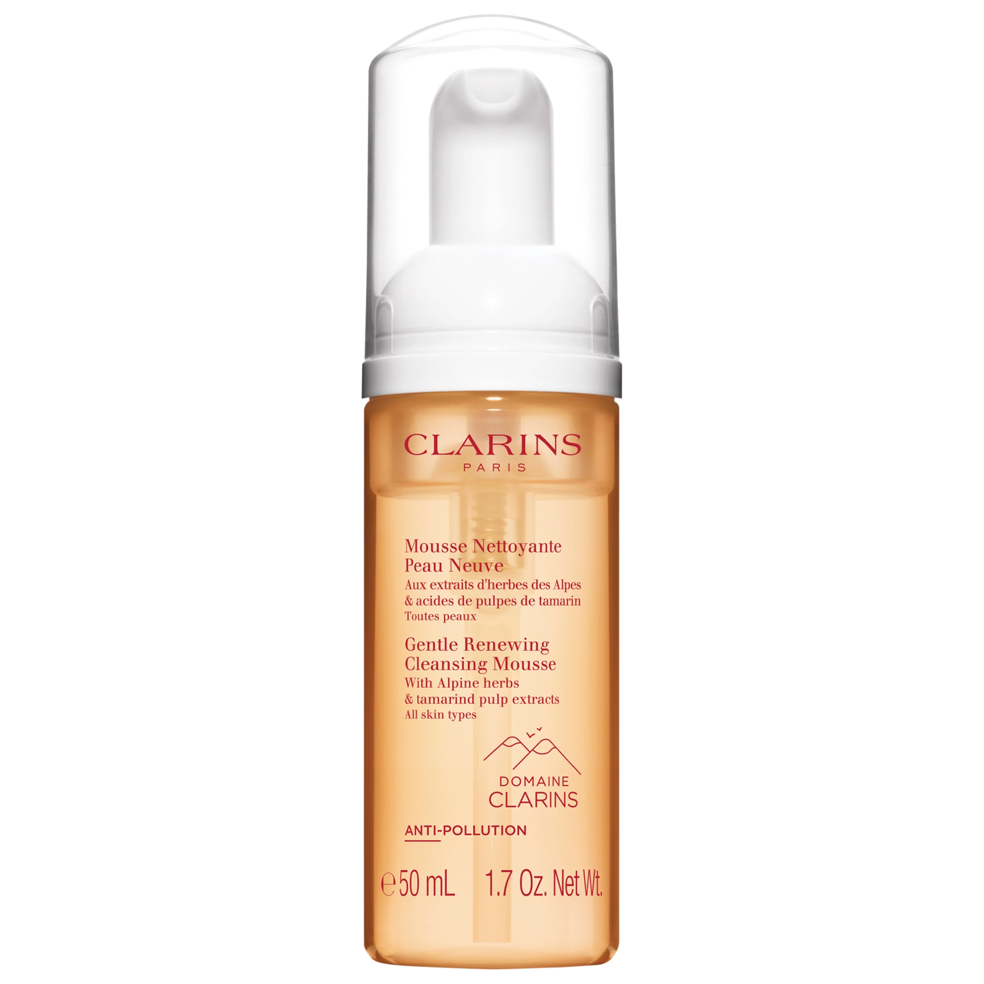 Clarins Gentle Renewing Cleansing Mousse 1.7 oz / 50 mL - Uneven Texture, Pores, AHA/Glycolic Acid