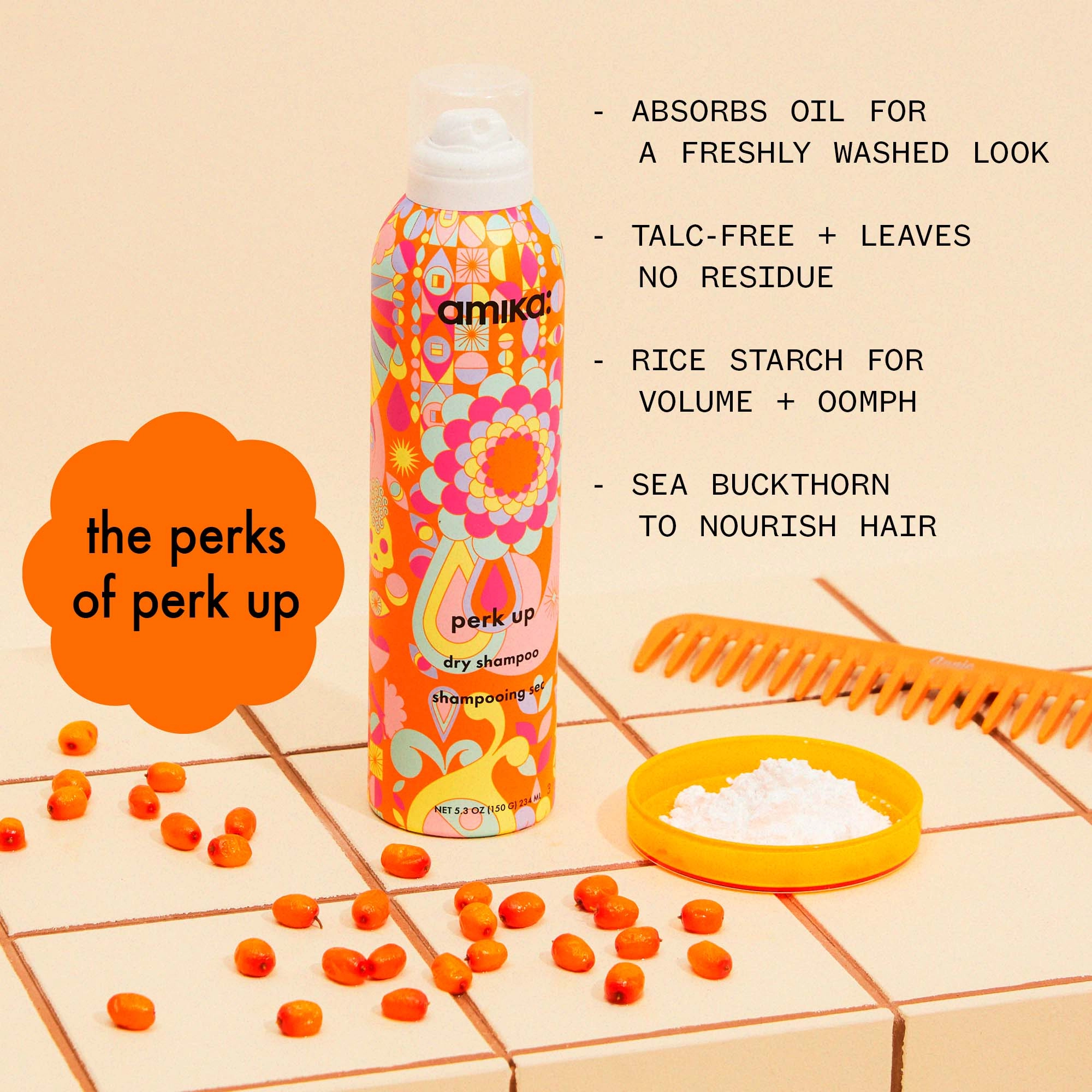 Amika Perk Up Dry Shampoo - Vegan Clean + Planet Positive - All Hair Types - Image 2