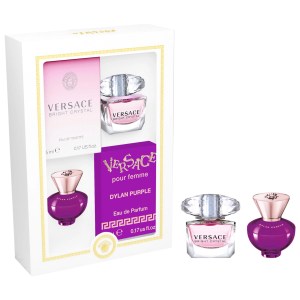 Versace Duo Mini Set Limited Edition Fresh Floral Scent Bright Crystal Eau de Toilette and Dylan Purple Eau de Parfum