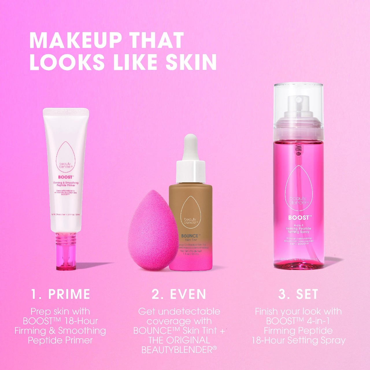 beautyblender BOOST™ 4-in-1 Firming Peptide 18-hour Setting Spray 3.38 oz / 100 mL Radiant Finish - Image 7