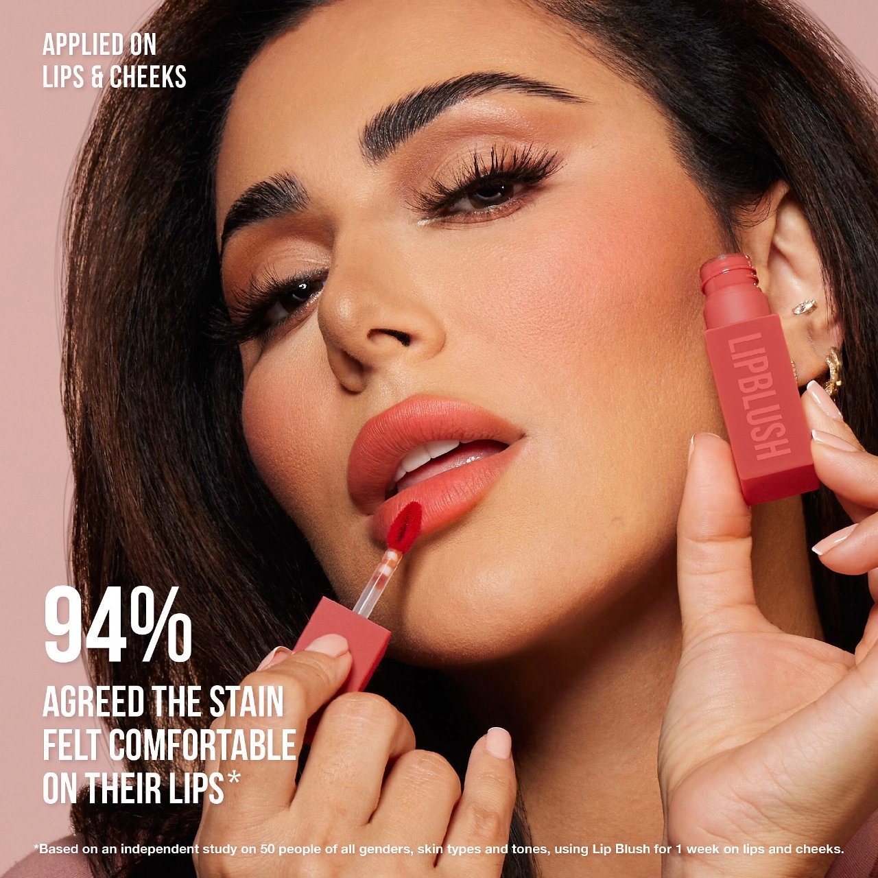 HUDA BEAUTY Lip Blush Cream Lip & Cheek Stain - Peachy Kiss, Hyaluronic Acid, Matte Finish - Image 9