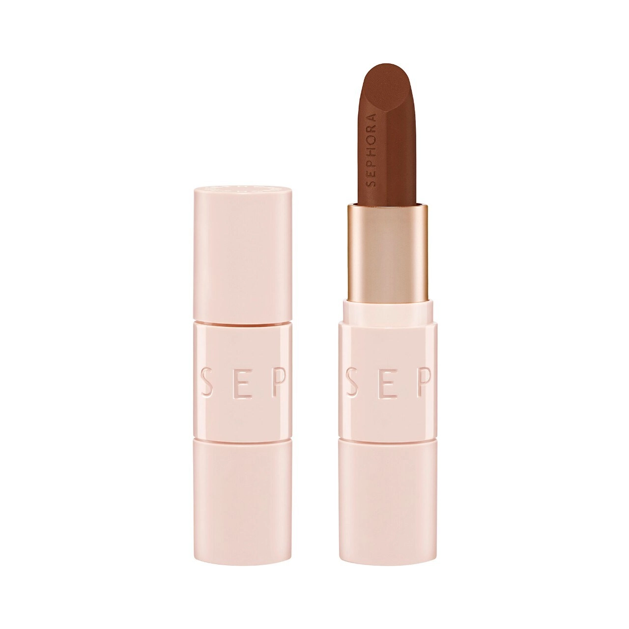 SEPHORA COLLECTION Matte Velvet Lipstick Color 22 Too Busy - Brown Vegan Stick Formula