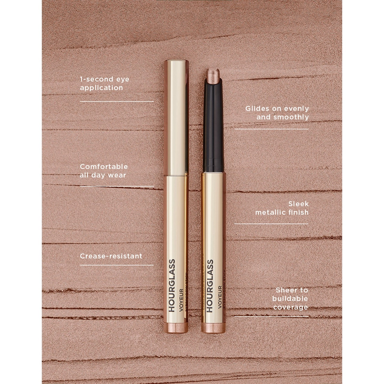 Hourglass Voyeur Eyeshadow Stick in Solstice - Metallic Bronze - Image 7