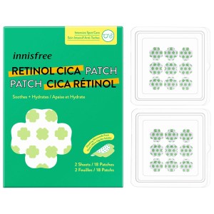 Innisfree Retinol Cica Focusing Patches - Redness, Hyaluronic Acid, Retinol, Salicylic Acid - Size: 18 Patches