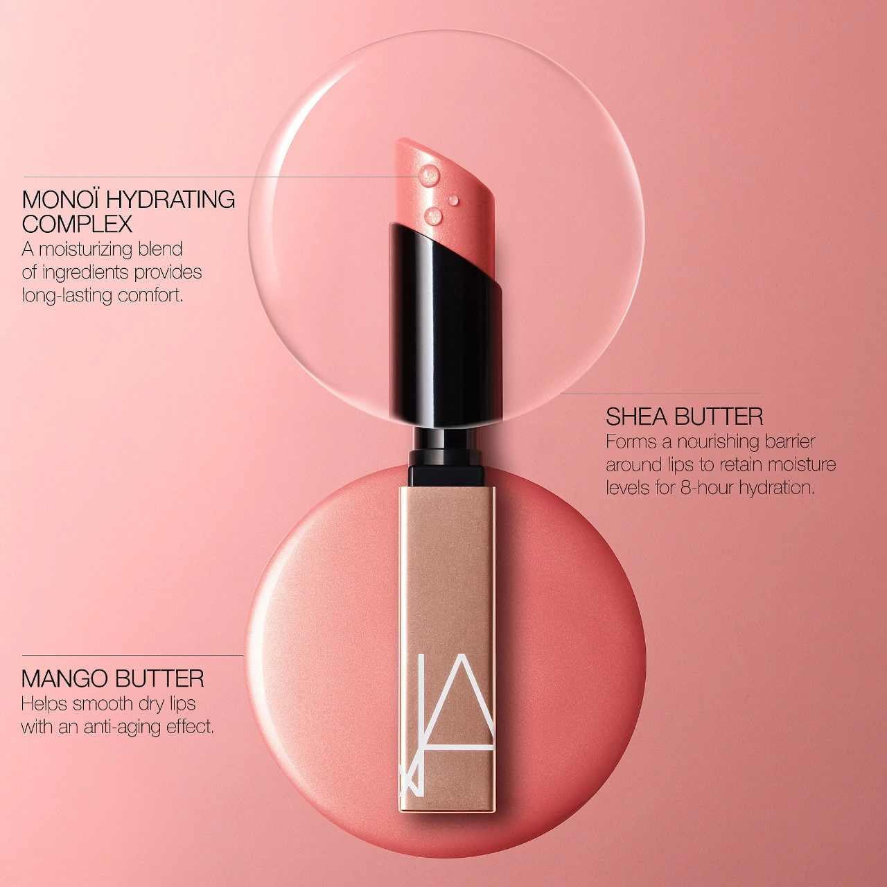 NARS Afterglow Sensual Shine Hydrating Lipstick Color: Breathless 200 - Pink Nude - Image 5