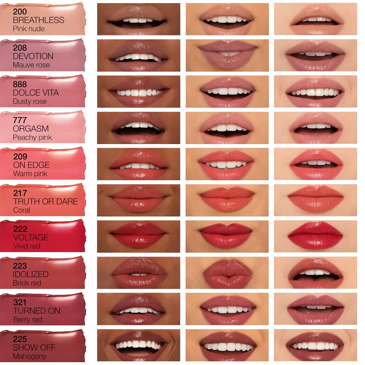 NARS Afterglow Sensual Shine Hydrating Lipstick in Truth or Dare 217 - Coral - Image 3