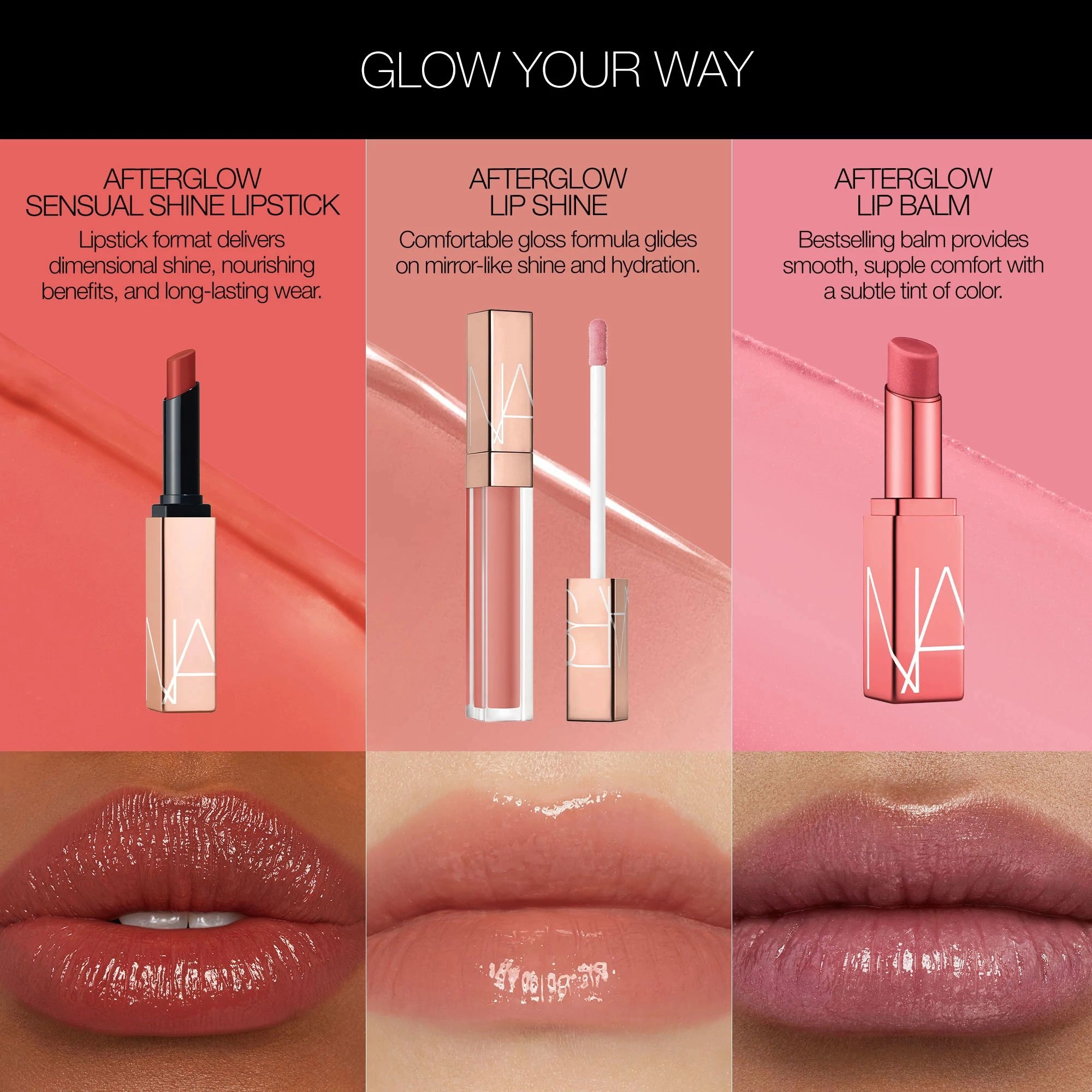 NARS Afterglow Sensual Shine Hydrating Lipstick in Truth or Dare 217 - Coral - Image 7
