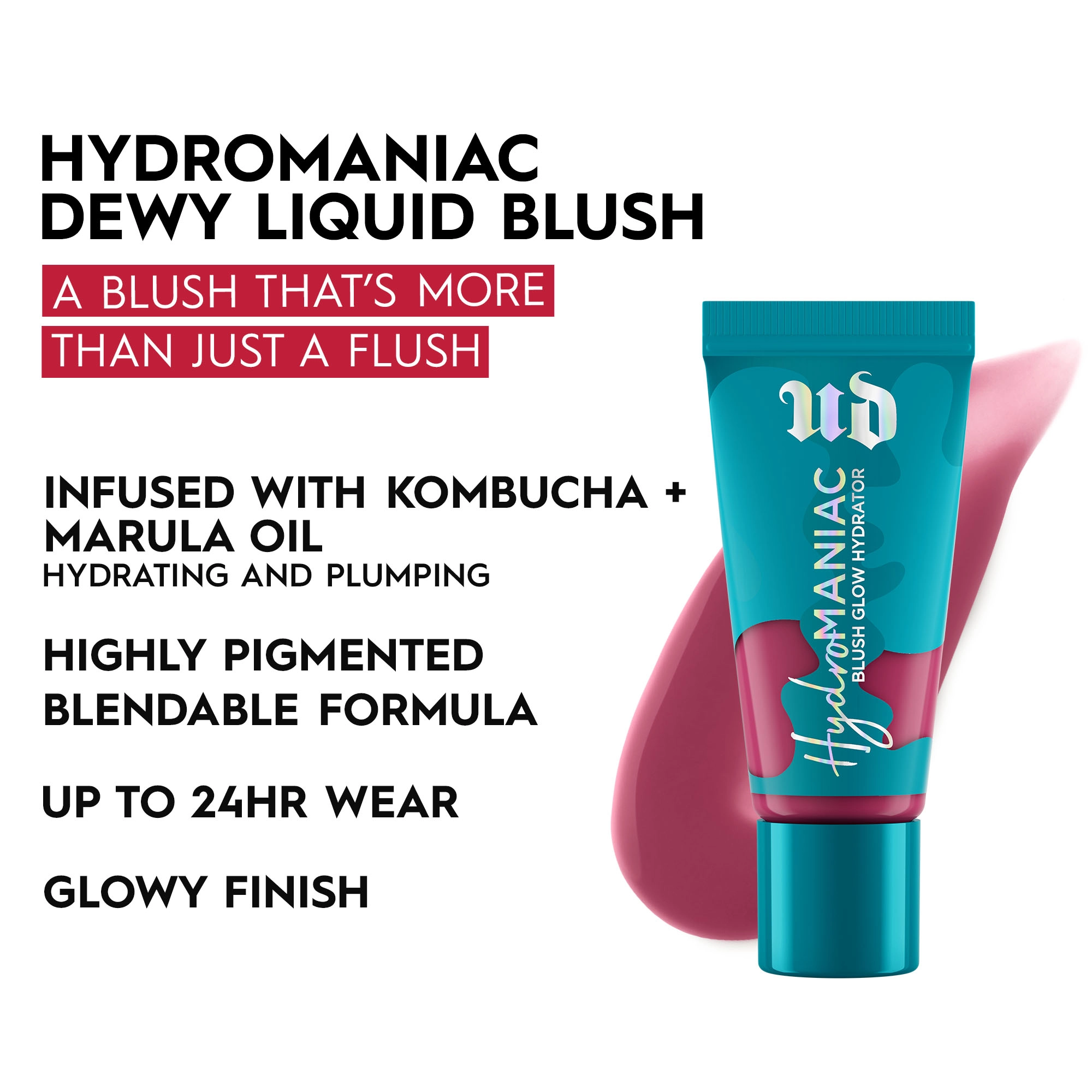 Urban Decay Hydromaniac Dewy Liquid Blush Color: Unhinged - Berry Mauve Vegan Cruelty-Free - Image 5