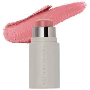 Westman Atelier Mini Petite Baby Cheeks Lip + Cheek Cream Blush Stick Color: Petal - Dusty Nude Rose Vegan