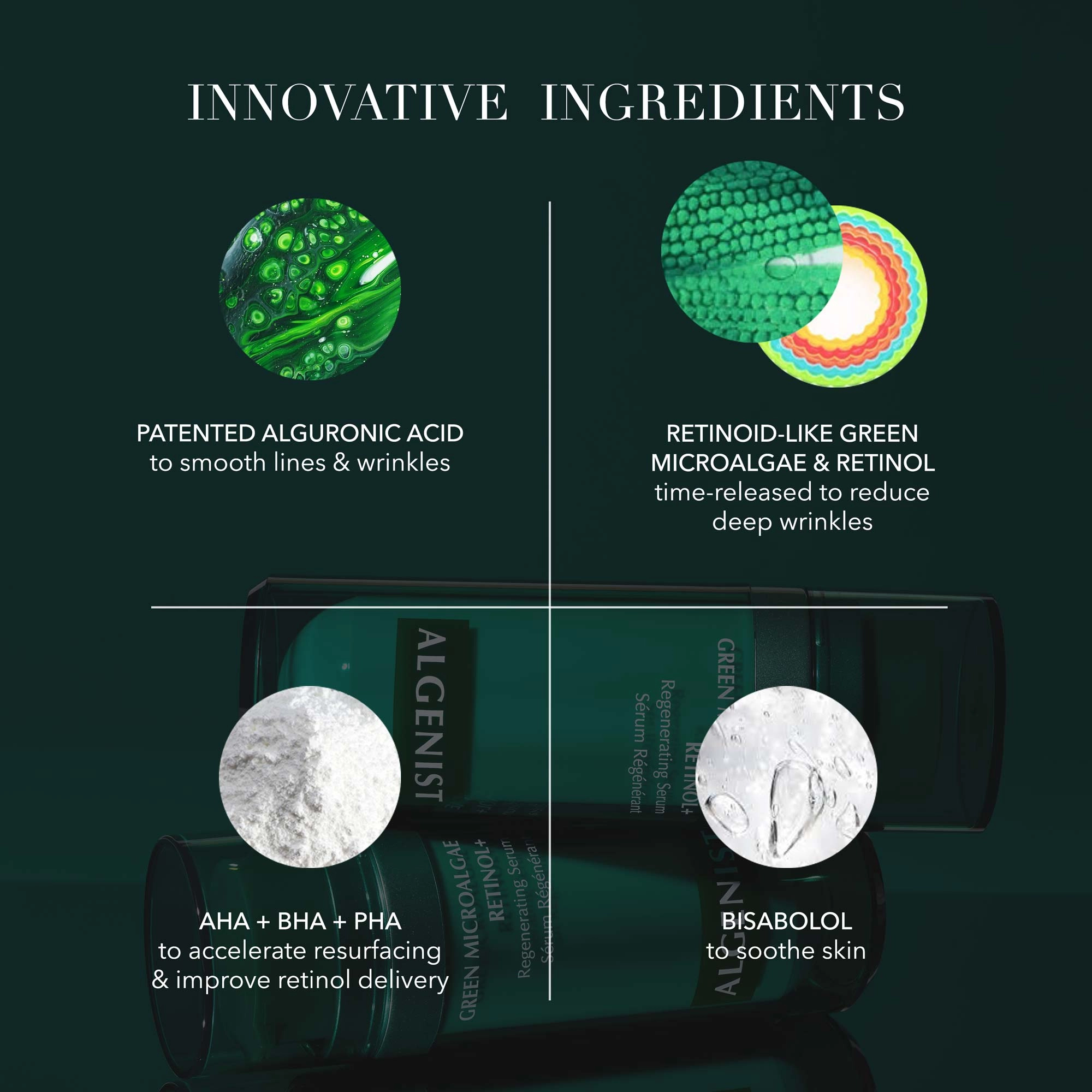 Algenist Green Microalgae Retinol + Regenerating Serum 1 oz / 30 mL Vegan Hydrating Retinol AHA/Glycolic Acid Fragrance Free - Image 5