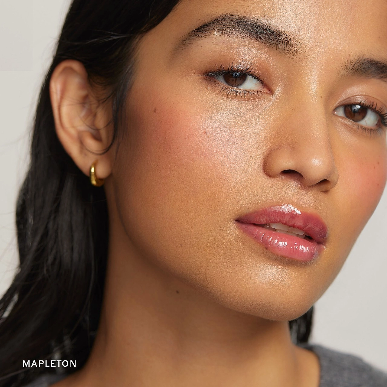 MERIT Shade Slick Gelée Sheer Tinted Lip Oil - Mapleton (Sheer Brown) Vegan - Image 4