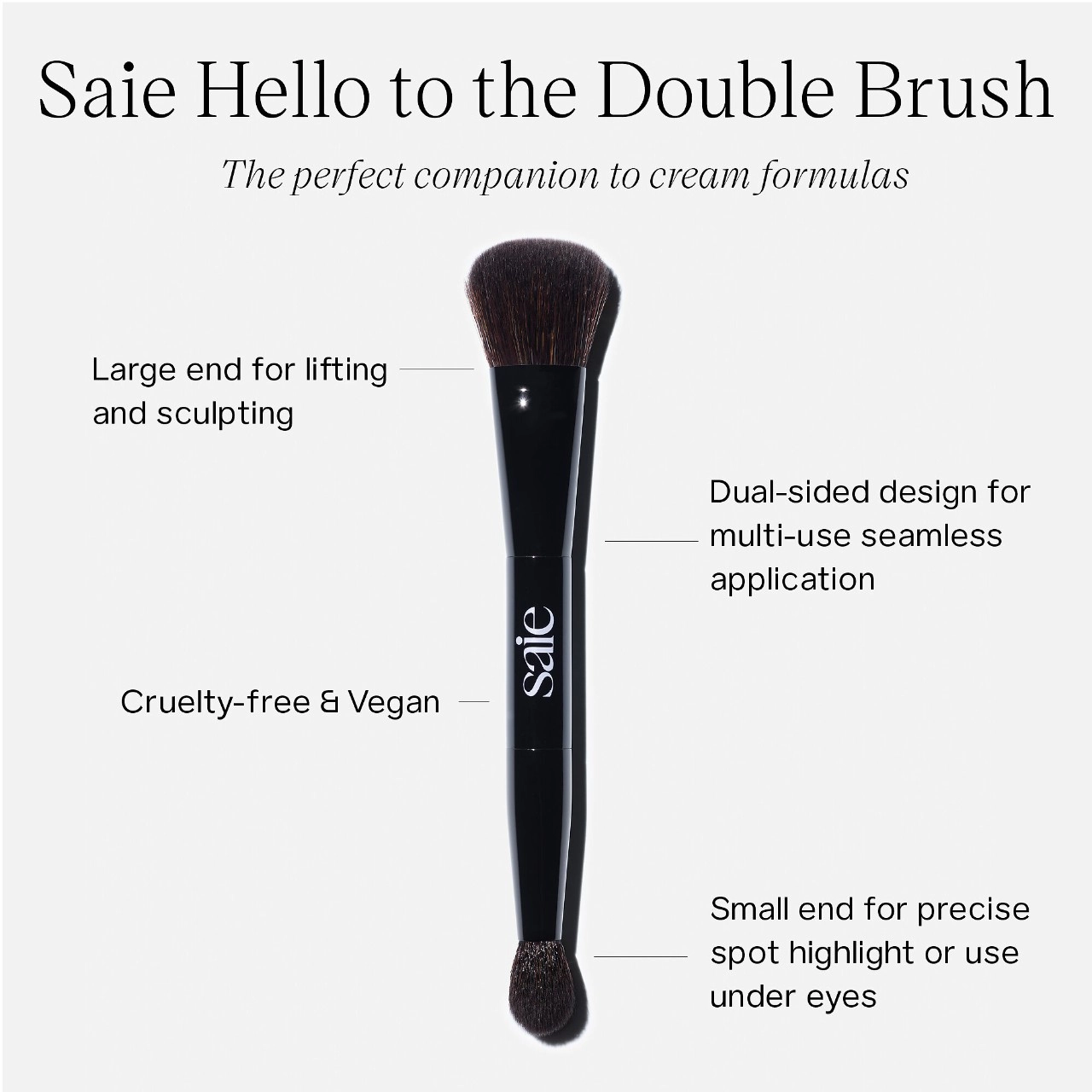Saie The Double-Ended Sculpting Brush Vegan Clean + Planet Positive Cruelty-Free - Image 2