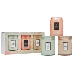 VOLUSPA Japonica Candle Trio Set - Small Jar Candles in French Cade Lavender, Kalahari Watermelon, Jasmine Midnight Blooms