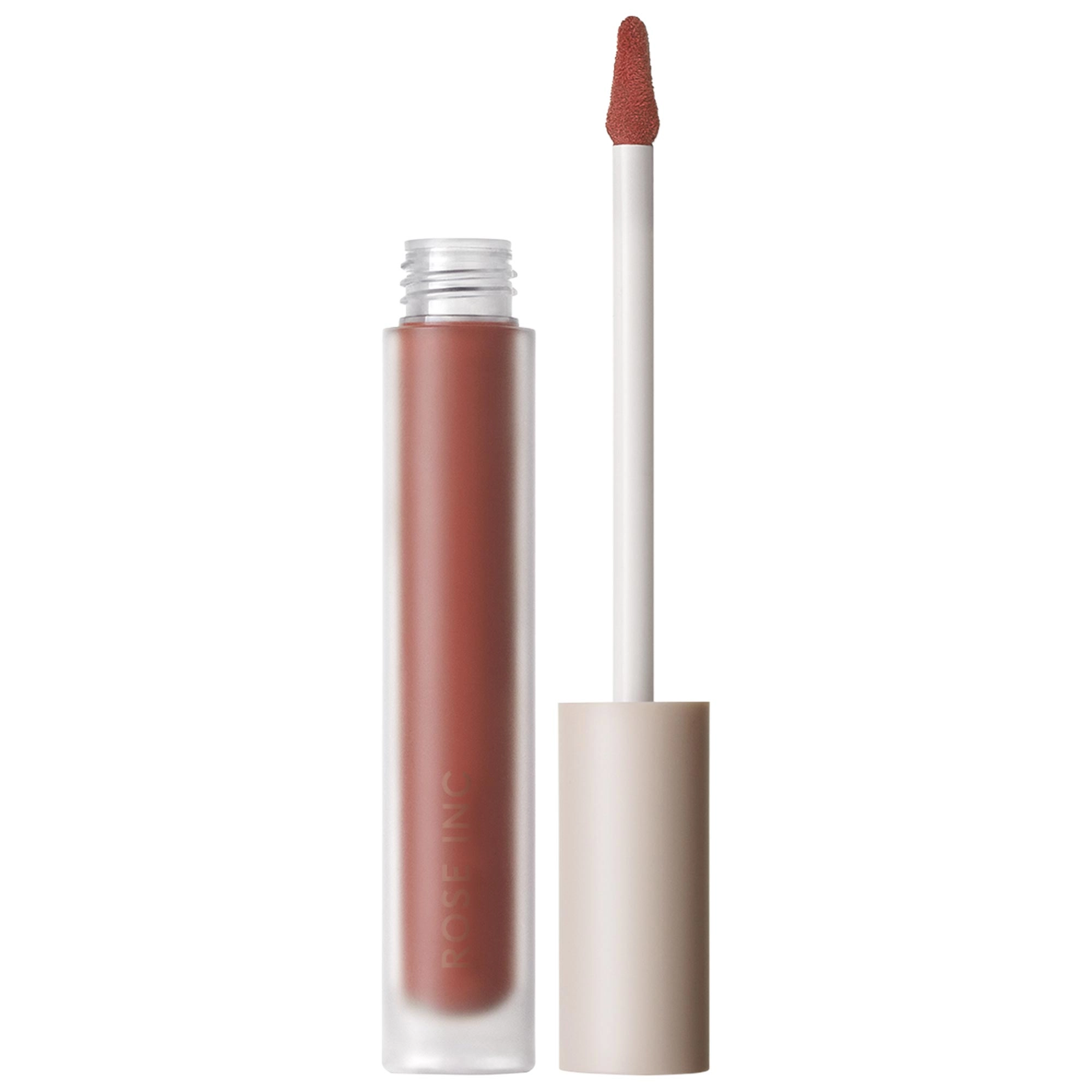 ROSE INC Lip Cream Longwearing Matte Liquid Lipstick with Squalane - Two Were One Rose Brown