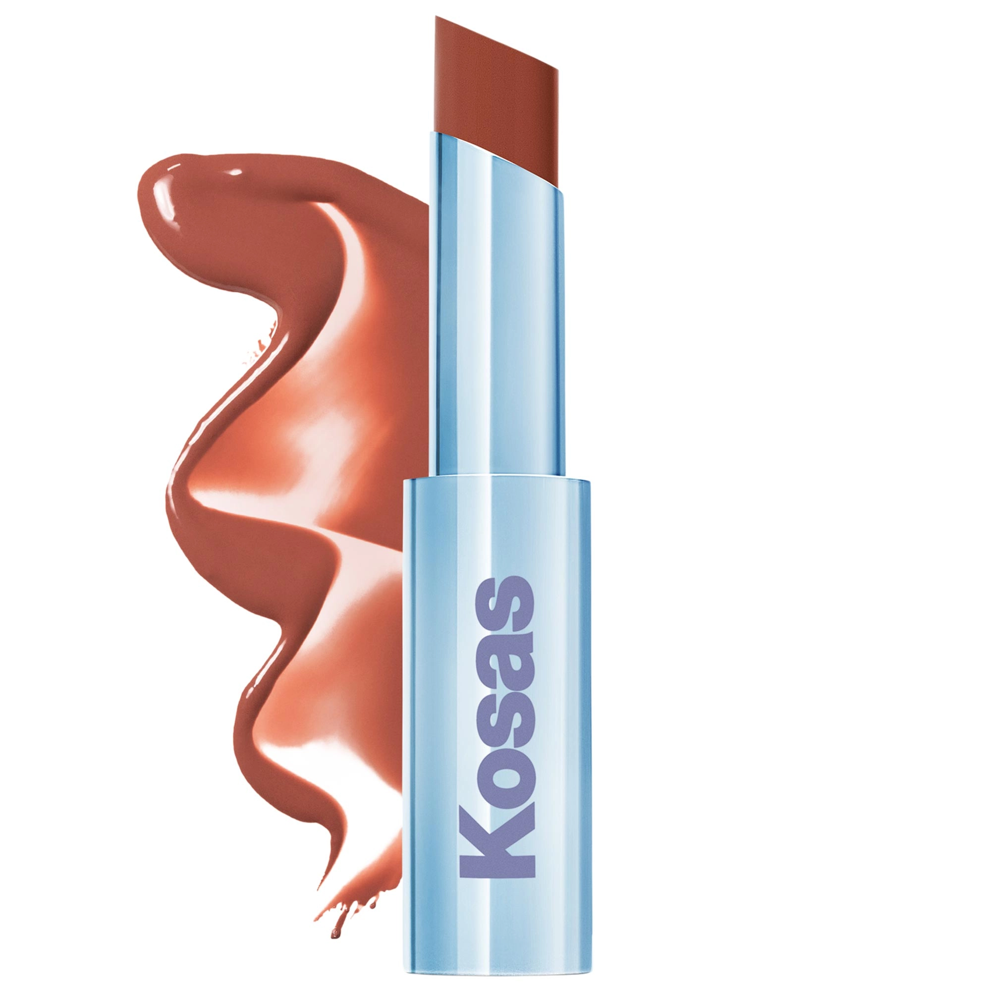 Kosas Wet Stick Moisturizing Shiny Sheer Lipstick with Ceramides - Island High (Warm Toasty Red)