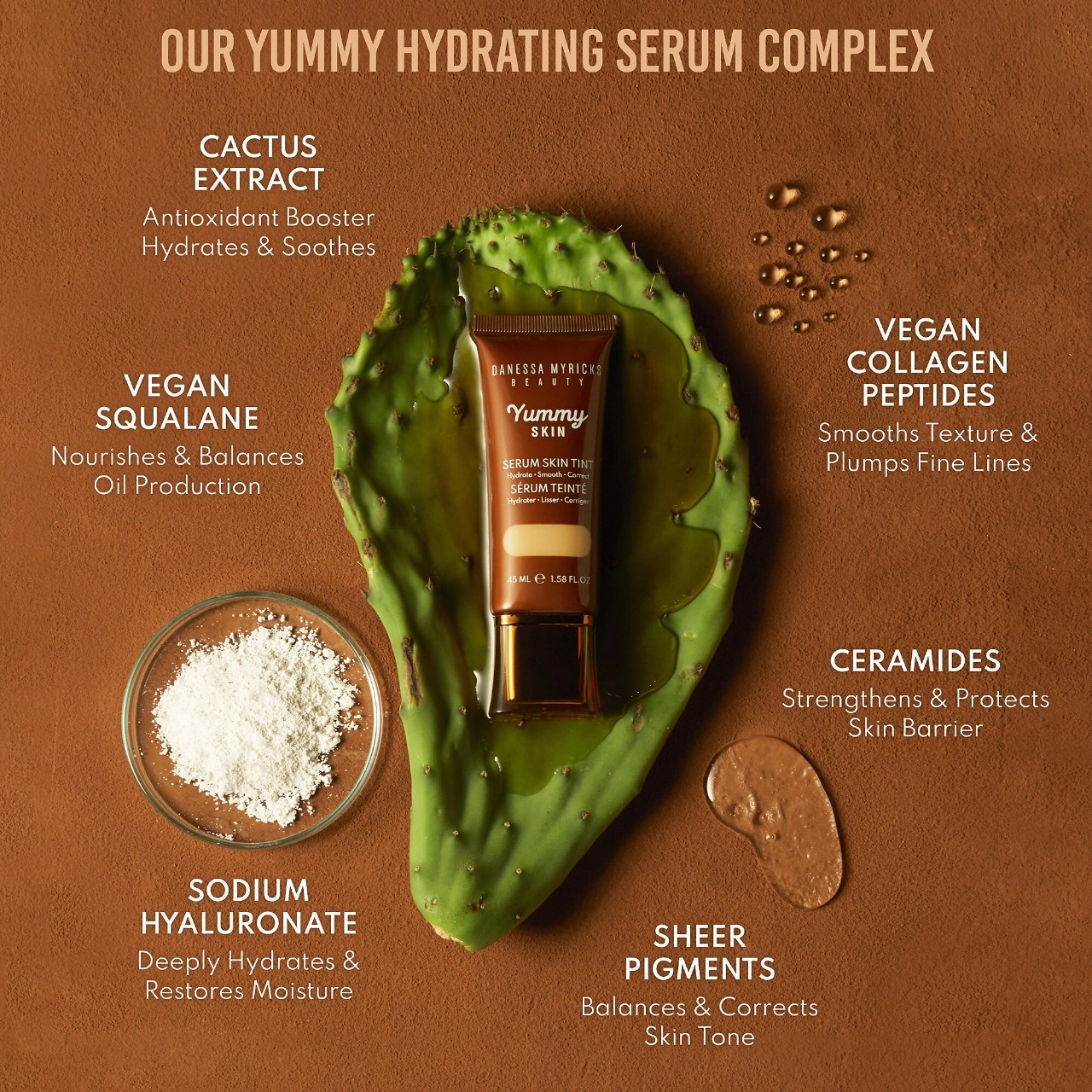Danessa Myricks Beauty Yummy Skin Soothing Serum Skin Tint Foundation with Peptides + Ceramides Color 14 - Deep Skin with Warm Golden Undertones - Image 8