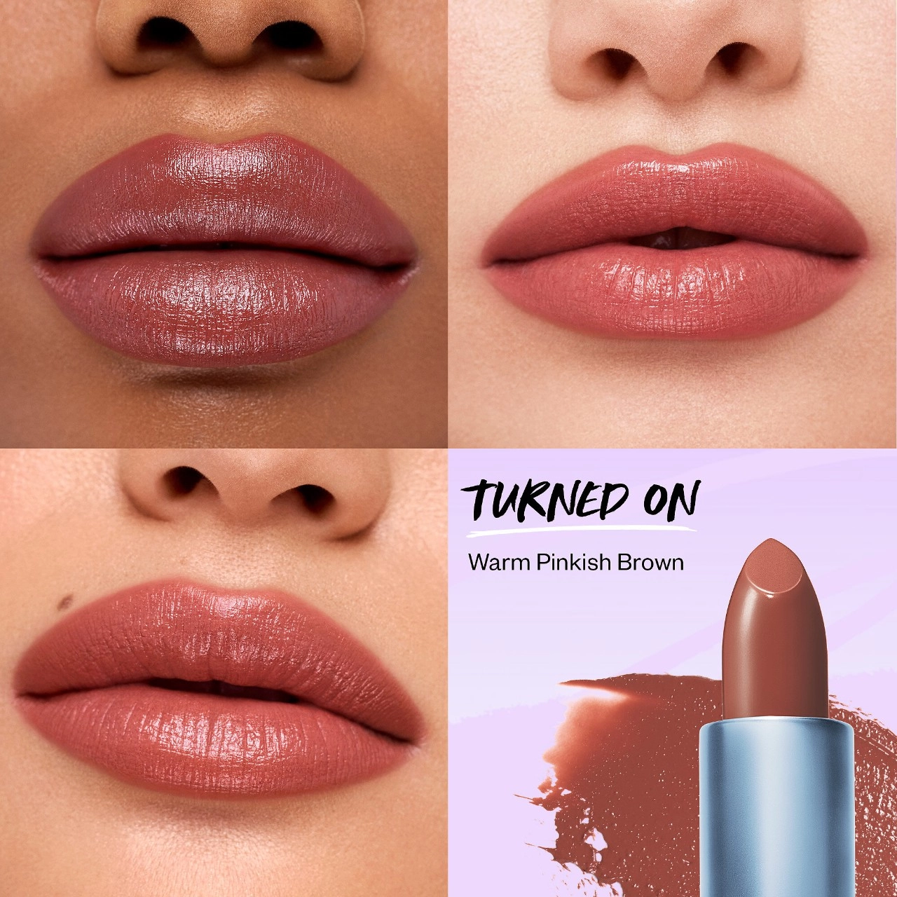 Kosas Weightless Lip Color Nourishing Satin Lipstick in Turned On - Warm Pinkish Brown - Image 3