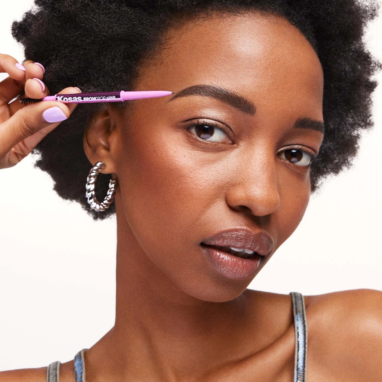 Kosas Brow Pop Nano Ultra-Fine Detailing + Feathering Eyebrow Pencil - Black Vegan - Image 10